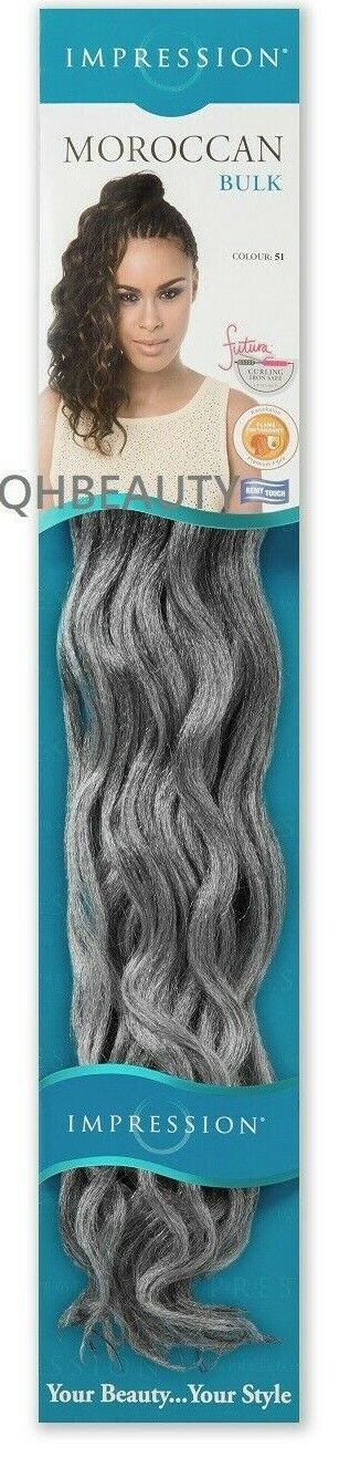 IMPRESSION SYNTHETIC CURLY CROCHET HAIR EXTENSION BRAIDS - MOROCCAN BULK 20 INCH