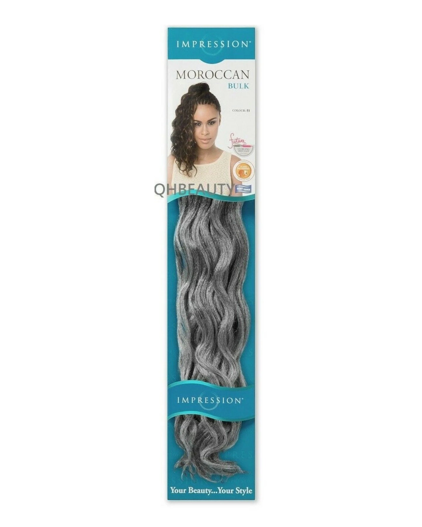 IMPRESSION SYNTHETIC CURLY CROCHET HAIR EXTENSION BRAIDS - MOROCCAN BULK 20 INCH