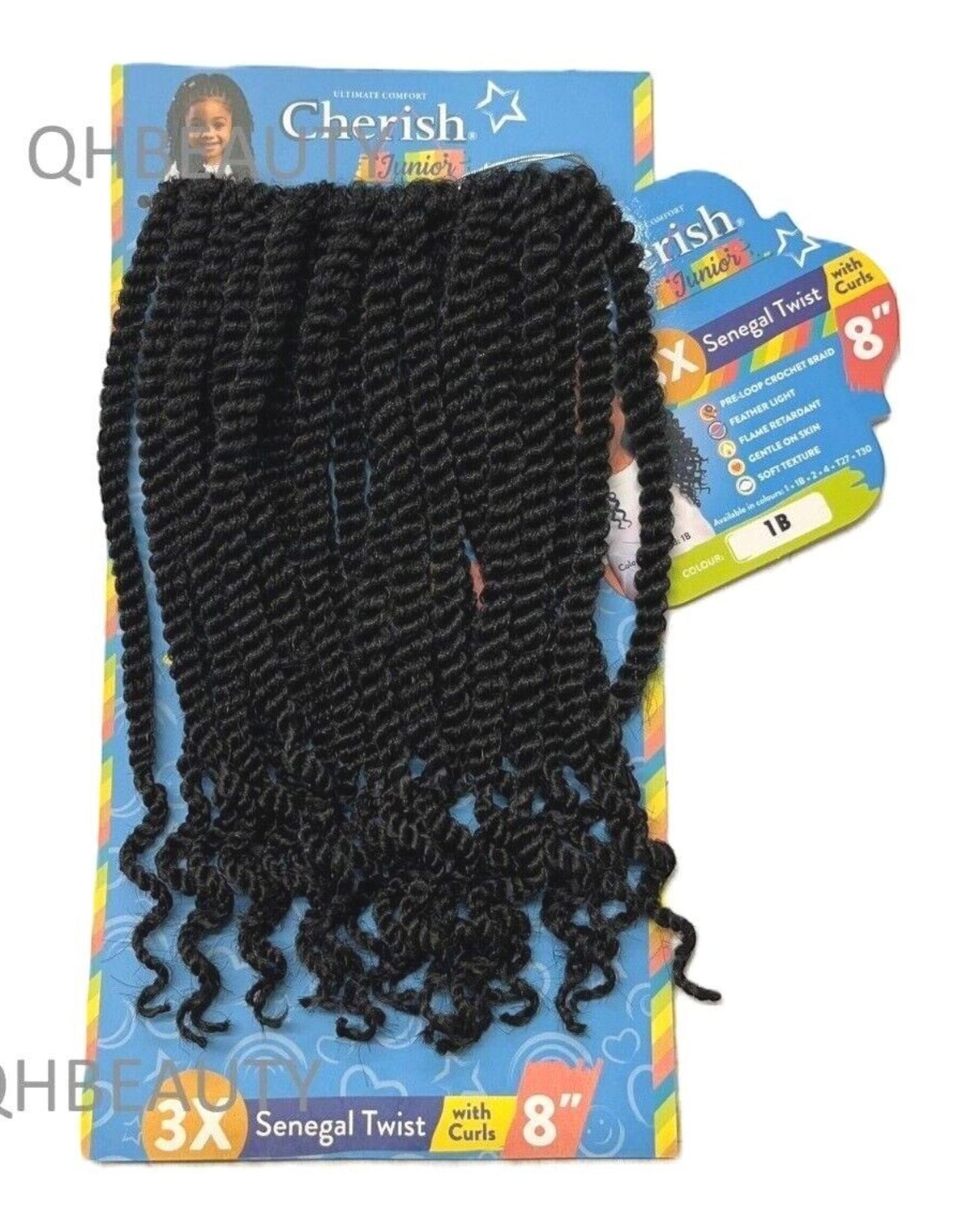 CHERISH SYNTHETIC JUNIOR KIDS BRAID HAIR EXTENSION - SENEGAL TWIST WITH CURLS 8
