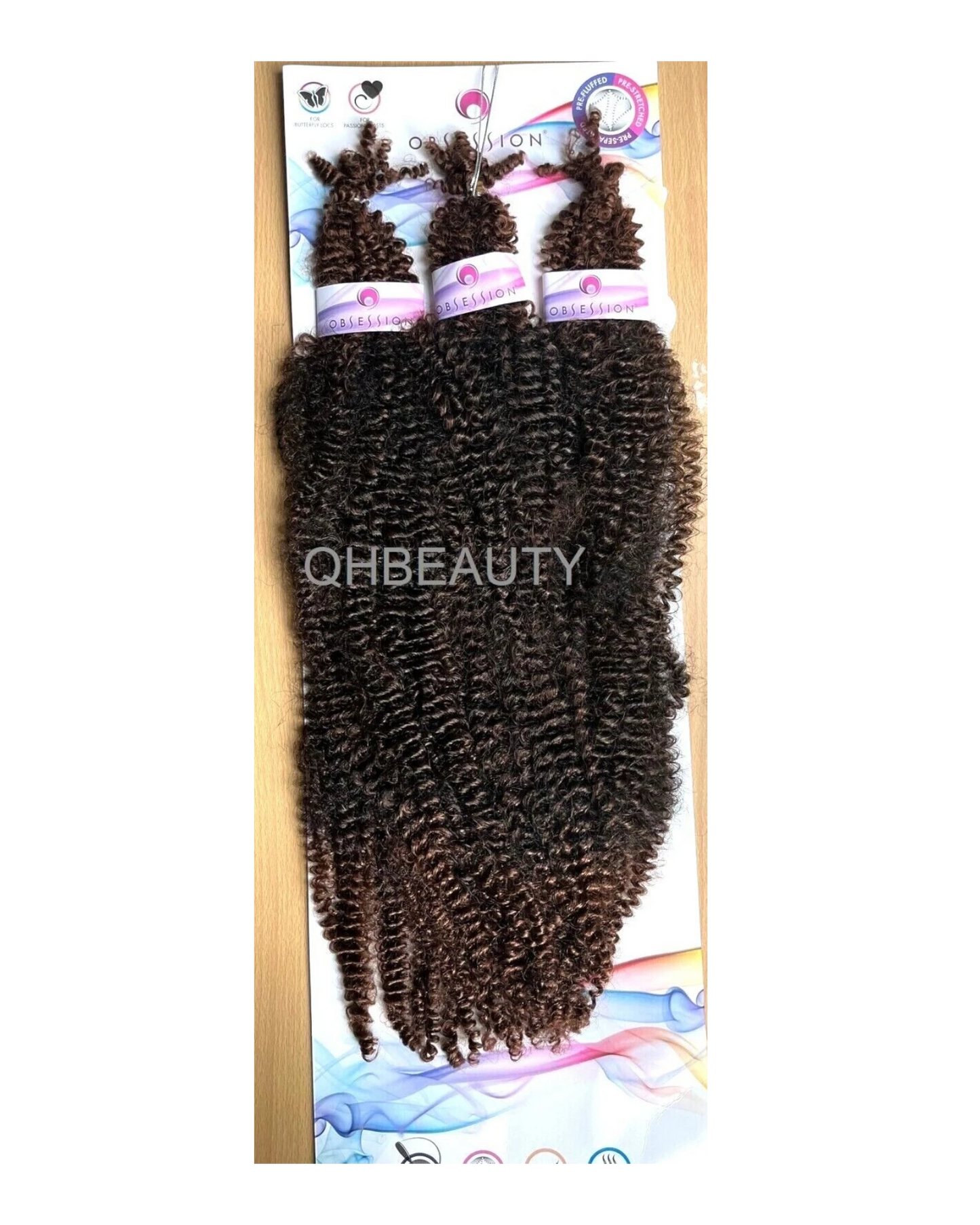 OBSESSION SYNTHETIC CROCHET BRAID 3X PRE-FLUFFED - WATER POPPIN TWIST 24 INCHES