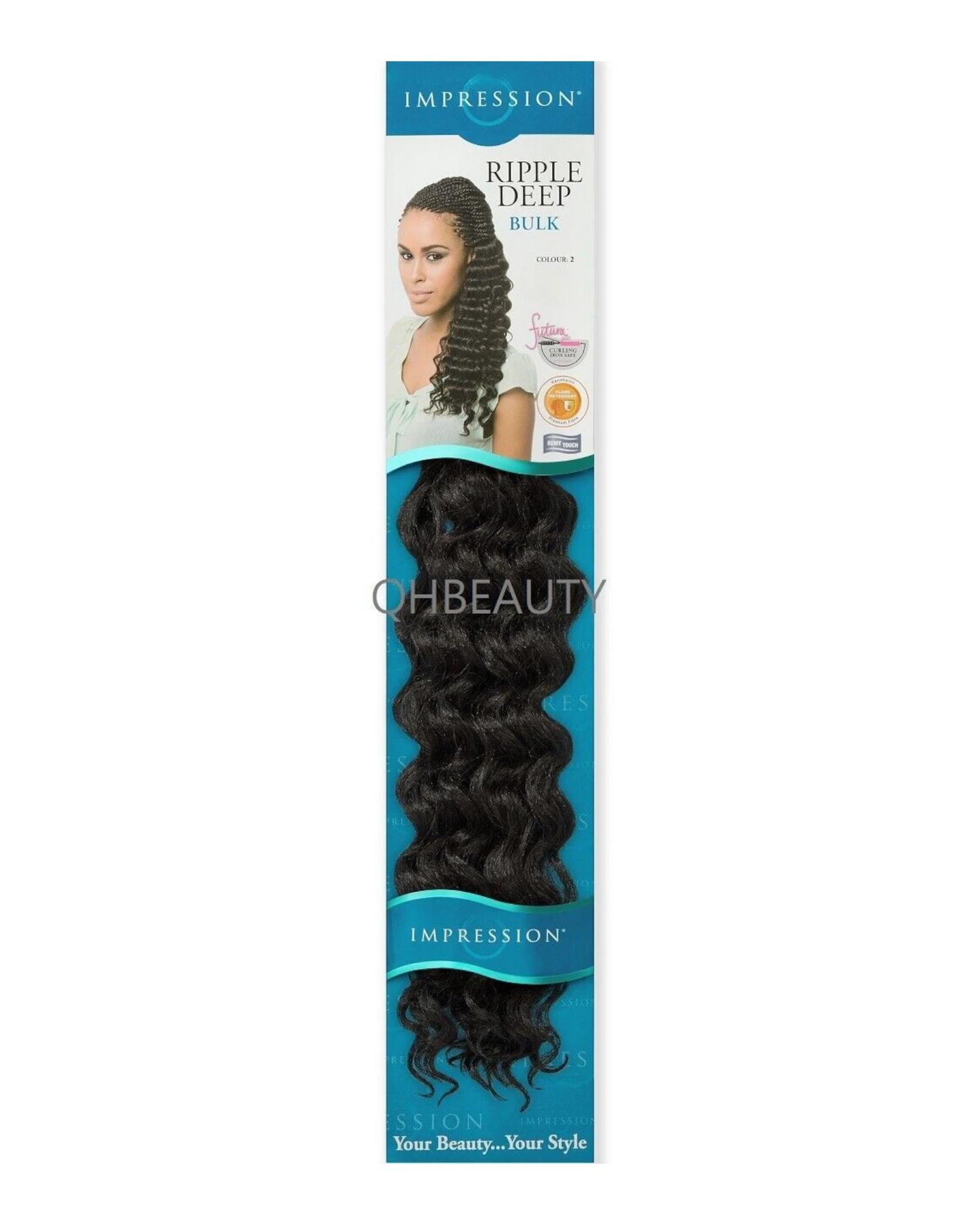 IMPRESSION SYNTHETIC HAIR EXTENSION CROCHET CURLY BRAID - RIPPLE DEEP 20 INCH