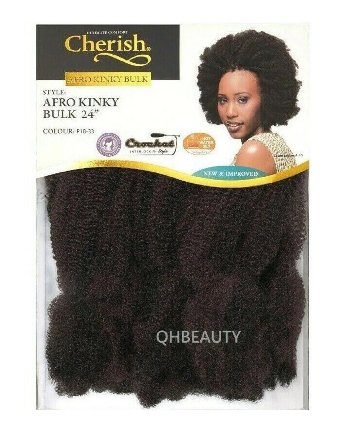 CHERISH SYNTHETIC BULK BRAIDING CROCHET NEW HAIR EXTENSIONS - AFRO KINKY 24 INCH