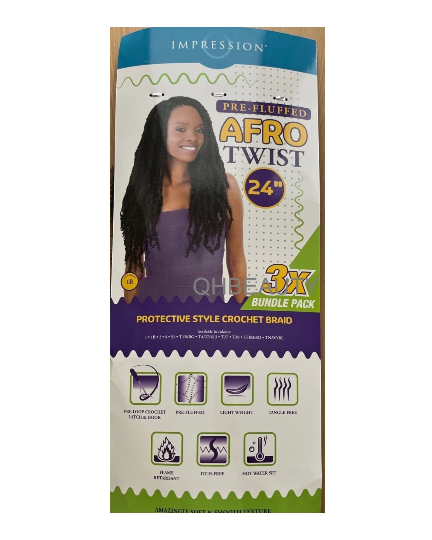 IMPRESSION SYNTHETIC CUBAN BRAIDING HAIR EXTENSION PRE FLUFFED - AFRO TWIST 24''