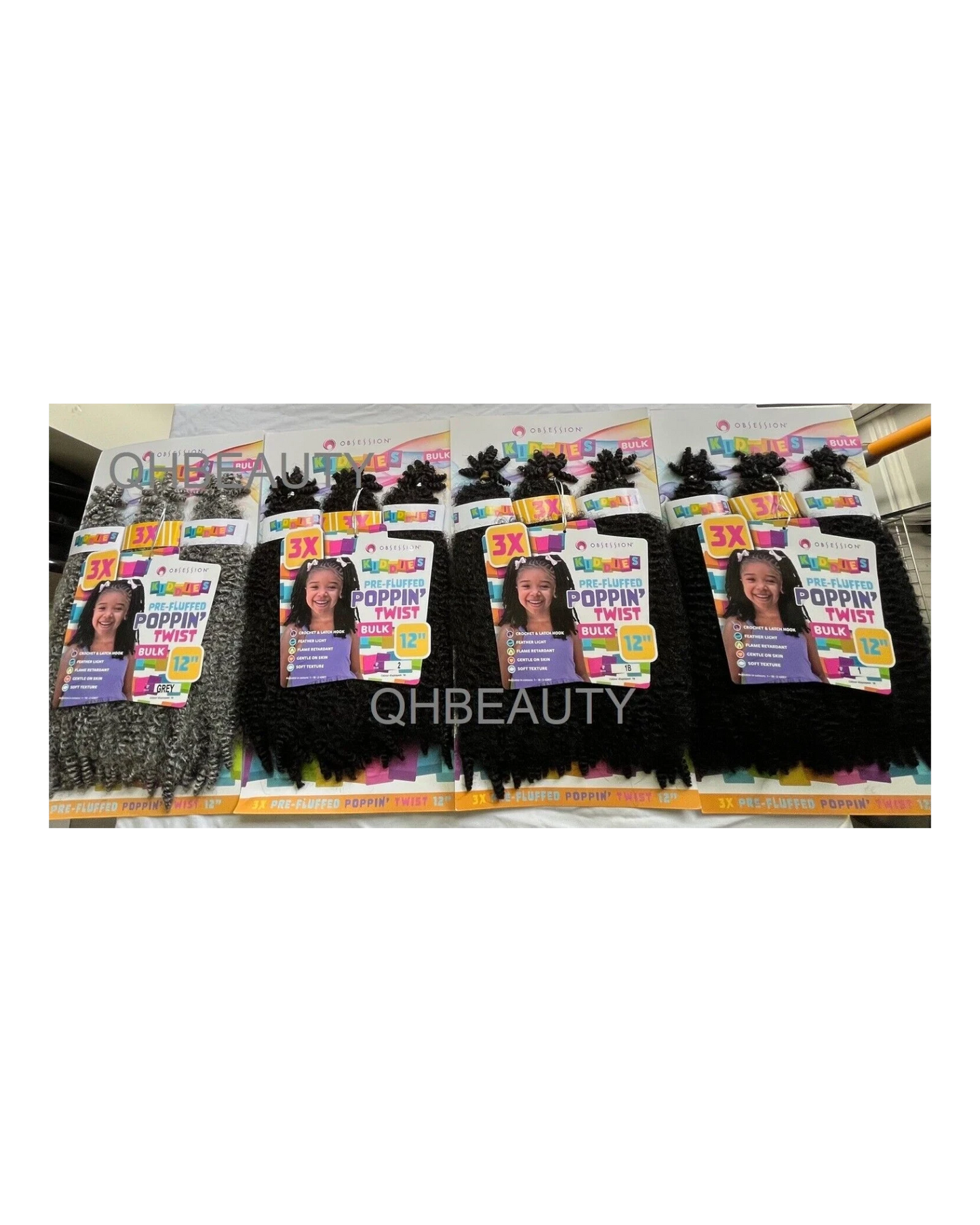 OBSESSION SYNTHETIC KIDS CROCHET BRAID HAIR EXTENSION BULK - POPPIN TWIST 12''