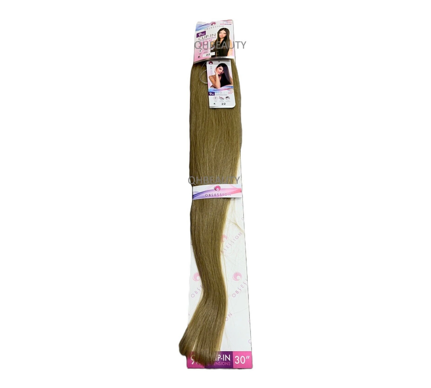 Obsession Tangle Free Long Yaky Straight 9 PC CLIP IN HAIR EXTENSIONS 30 INCHES