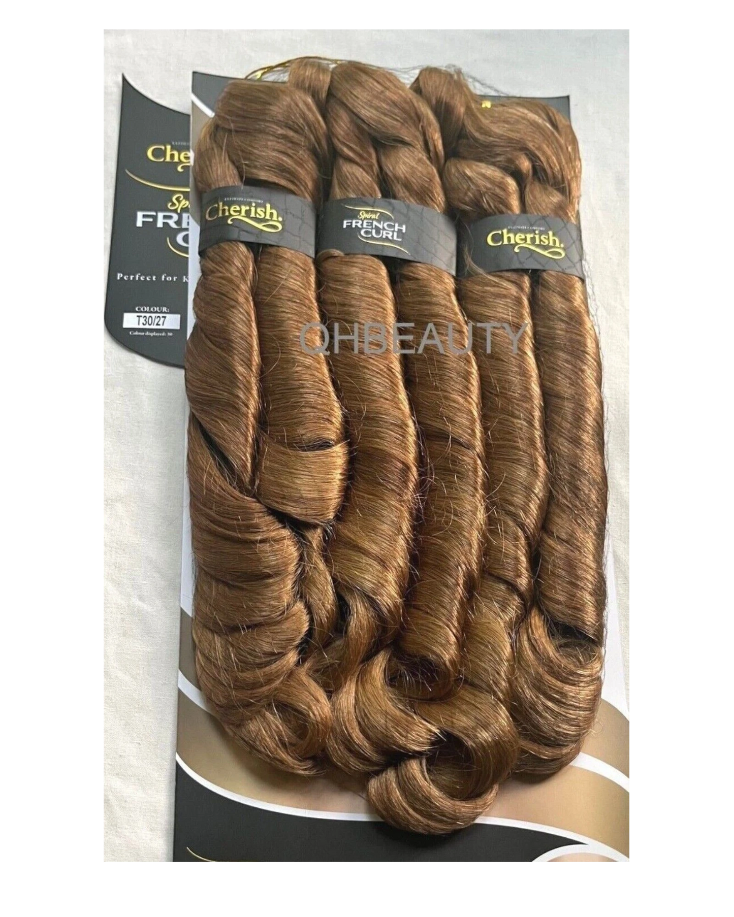 CHERISH SYNTHETIC HAIR EXTENSION BRAID - 3 x SPIRAL FRENCH CURL 22 & 28 INCHES
