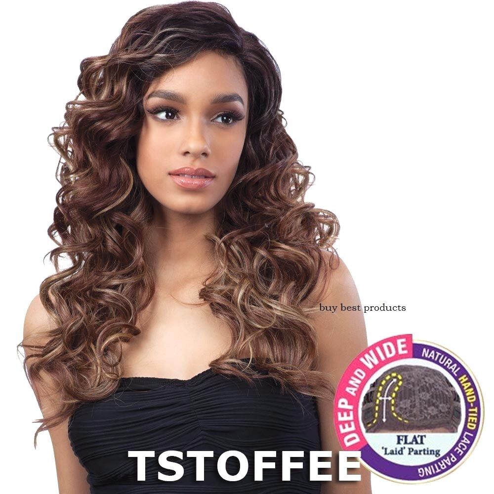 Freetress Equal Synthetic Premium Delux Lace Front Long Curly Hair Wig - TOBY