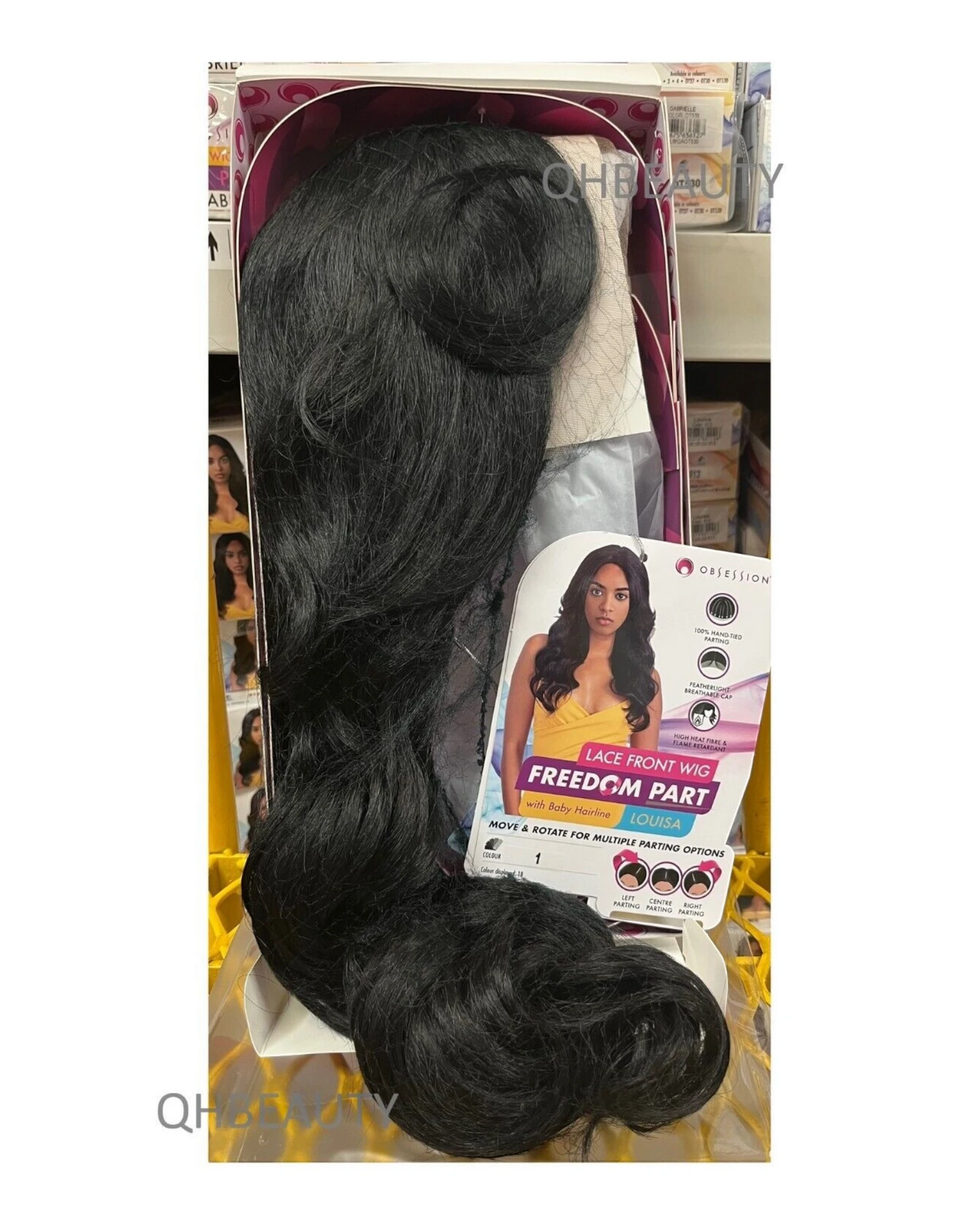 Obsession Synthetic Lace Front Free Part Hand Tied Curly Hair Wig - LOUISA