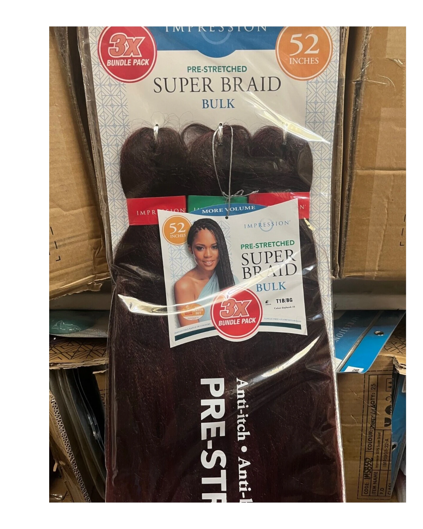 Impression Synthetic 3 X Bundle Pack Crochet Hair Extensions - Super Braid 52 "