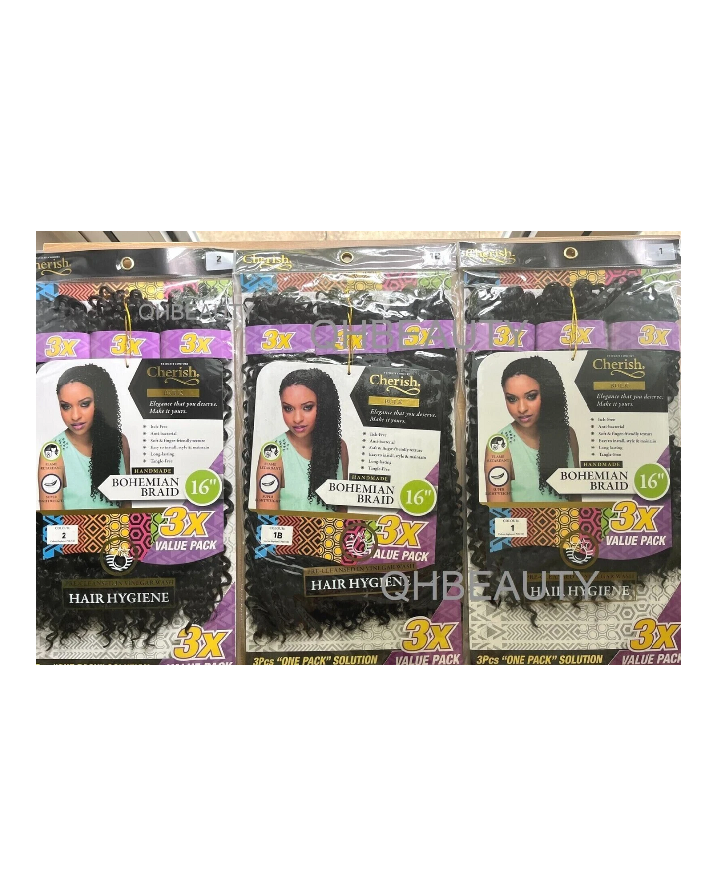 Cherish Synthetic Crochet Hair Extension Handmade  3 x BOHEMIAN BRAID 16 & 20 ''