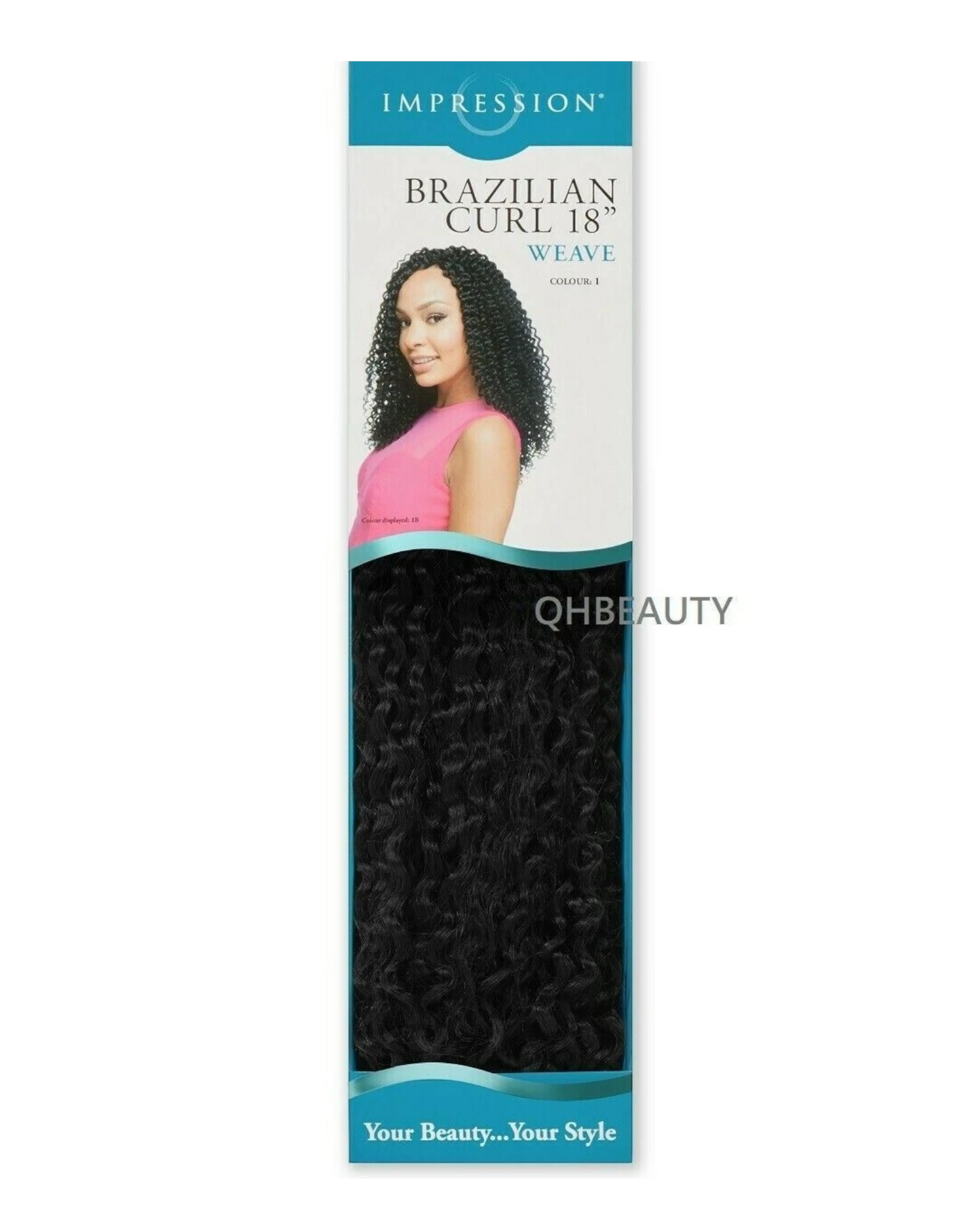 IMPRESSION SYNTHETIC LONG CURLY HAIR EXTENSION WEAVE - BRAZILIAN CURL 18 INCH