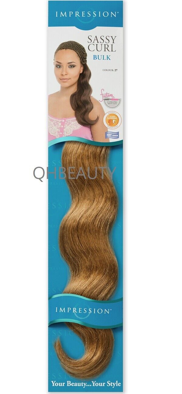 IMPRESSION SYNTHETIC HAIR EXTENSION BRAIDS SASSY CURL BULK 20" ( Freetress Copy)