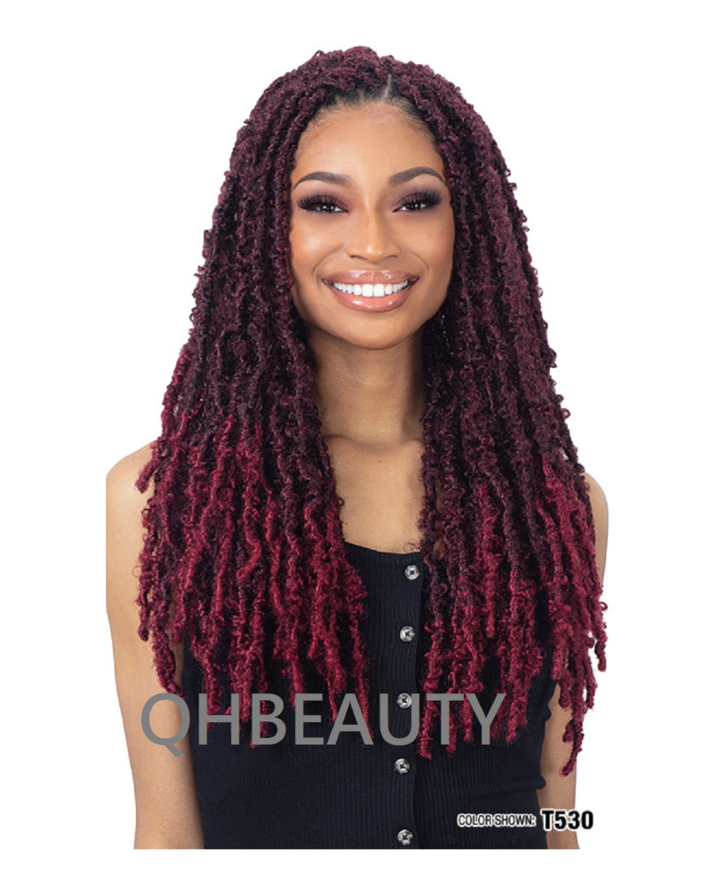 CHERISH SYNTHETIC CROCHET LONG HAIR EXTENSION PRE LOOP BRAID - BUTTERFLY LOC 18"