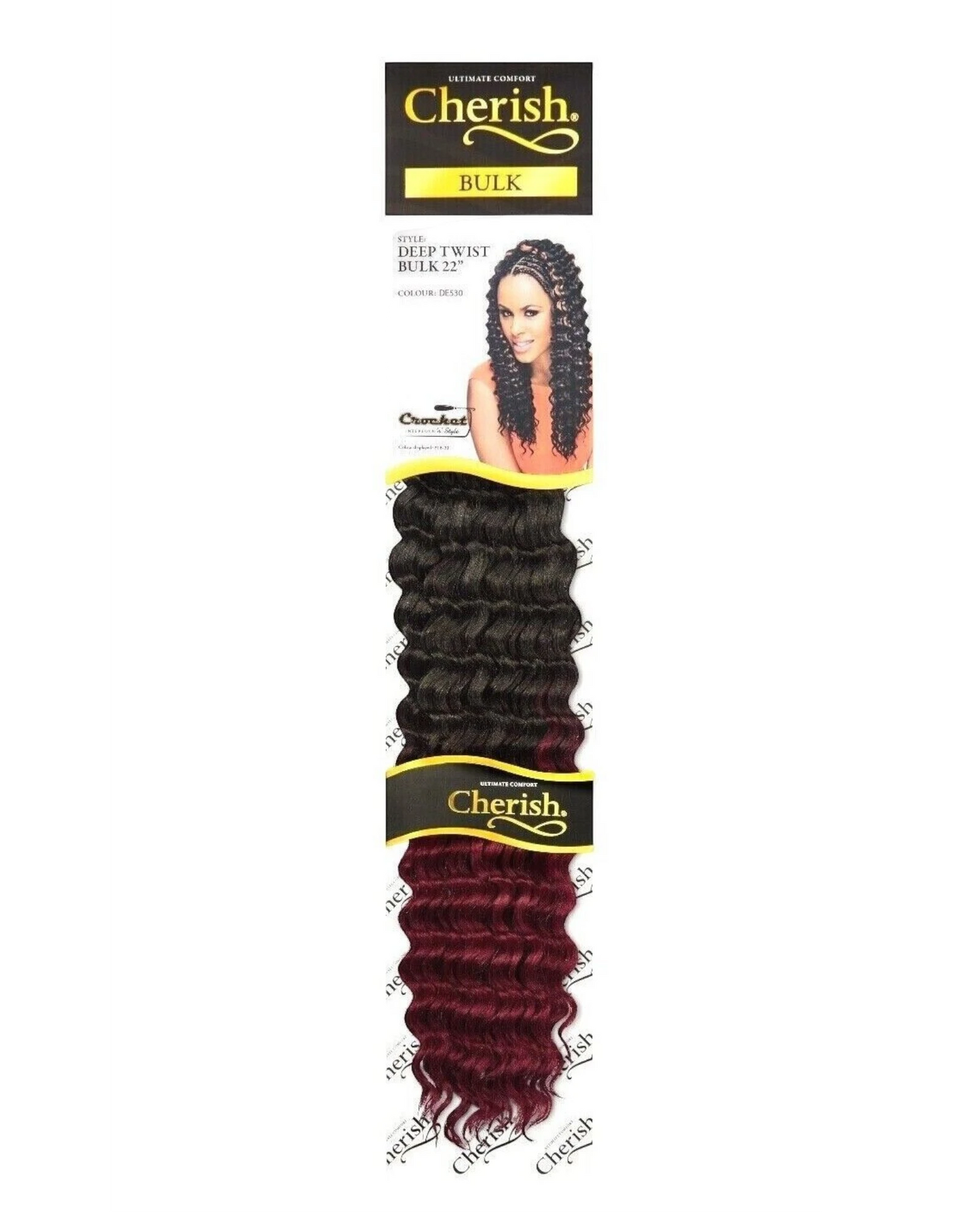CHERISH SYNTHETIC BULK CROCHET CURLY HAIR EXTENSION BRAIDS - DEEP TWIST 22 INCH
