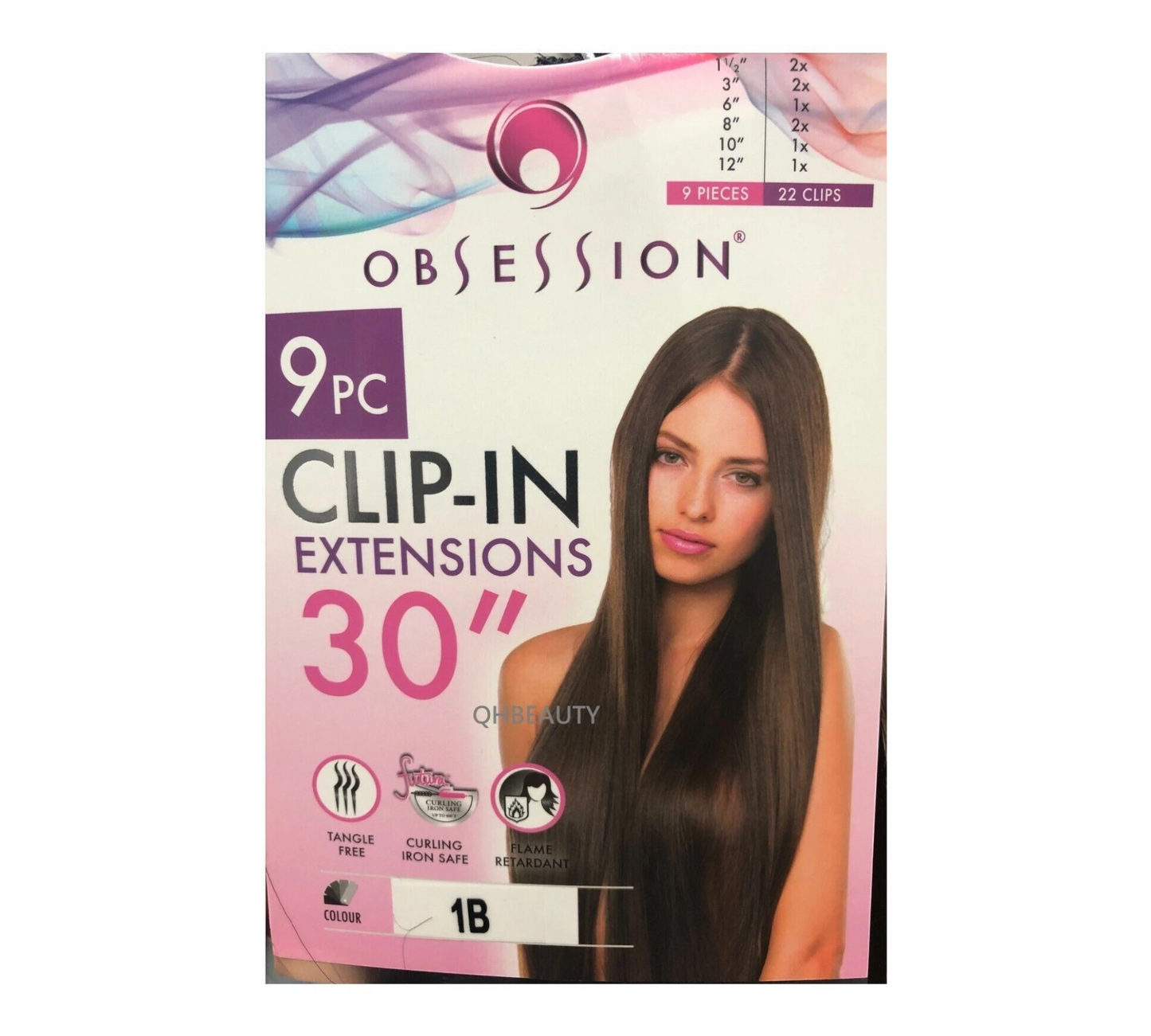 Obsession Tangle Free Long Yaky Straight 9 PC CLIP IN HAIR EXTENSIONS 30 INCHES