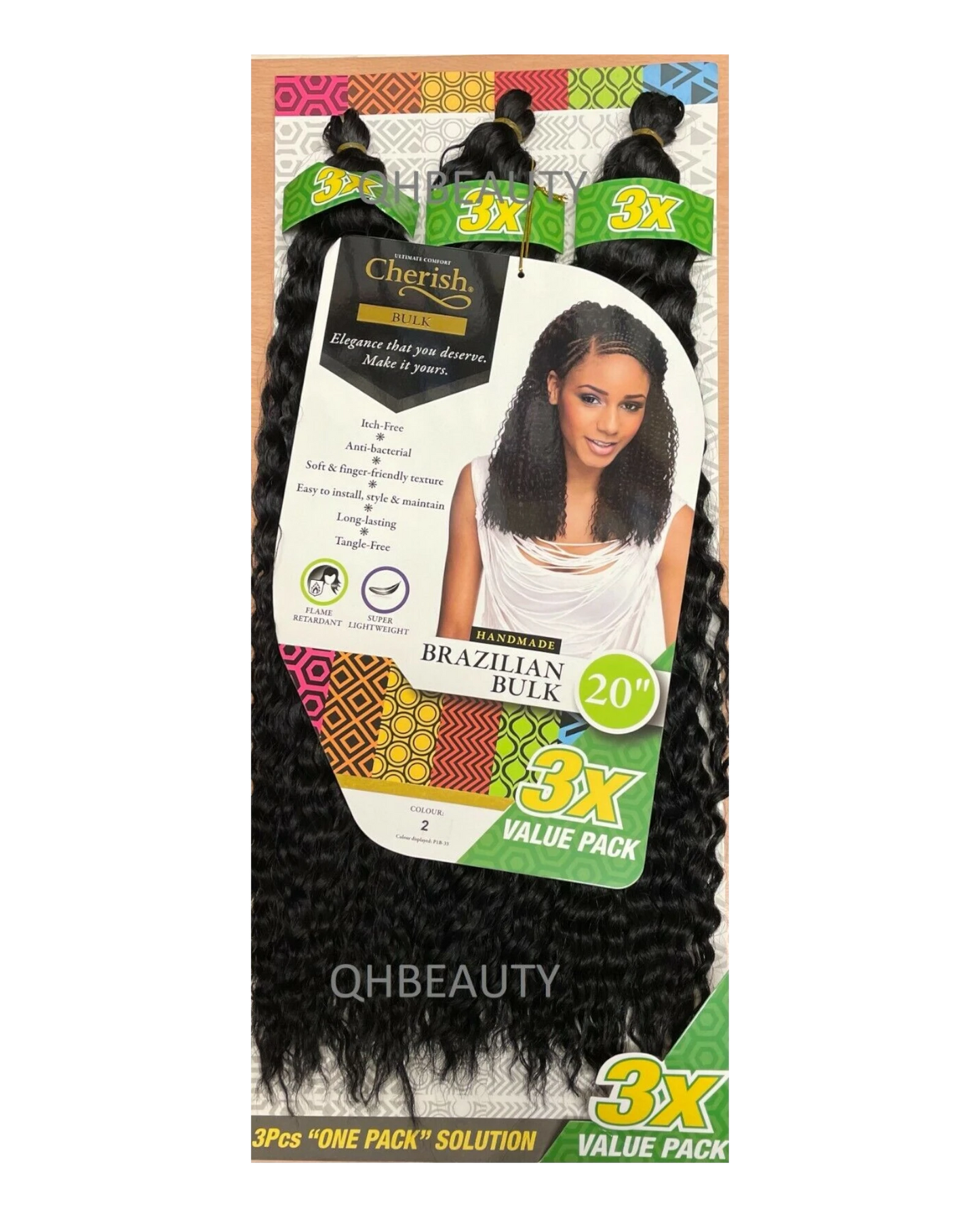 Cherish Synthetic Crochet Braid Hair Extension Handmade  3 x Brazilian Bulk 20"