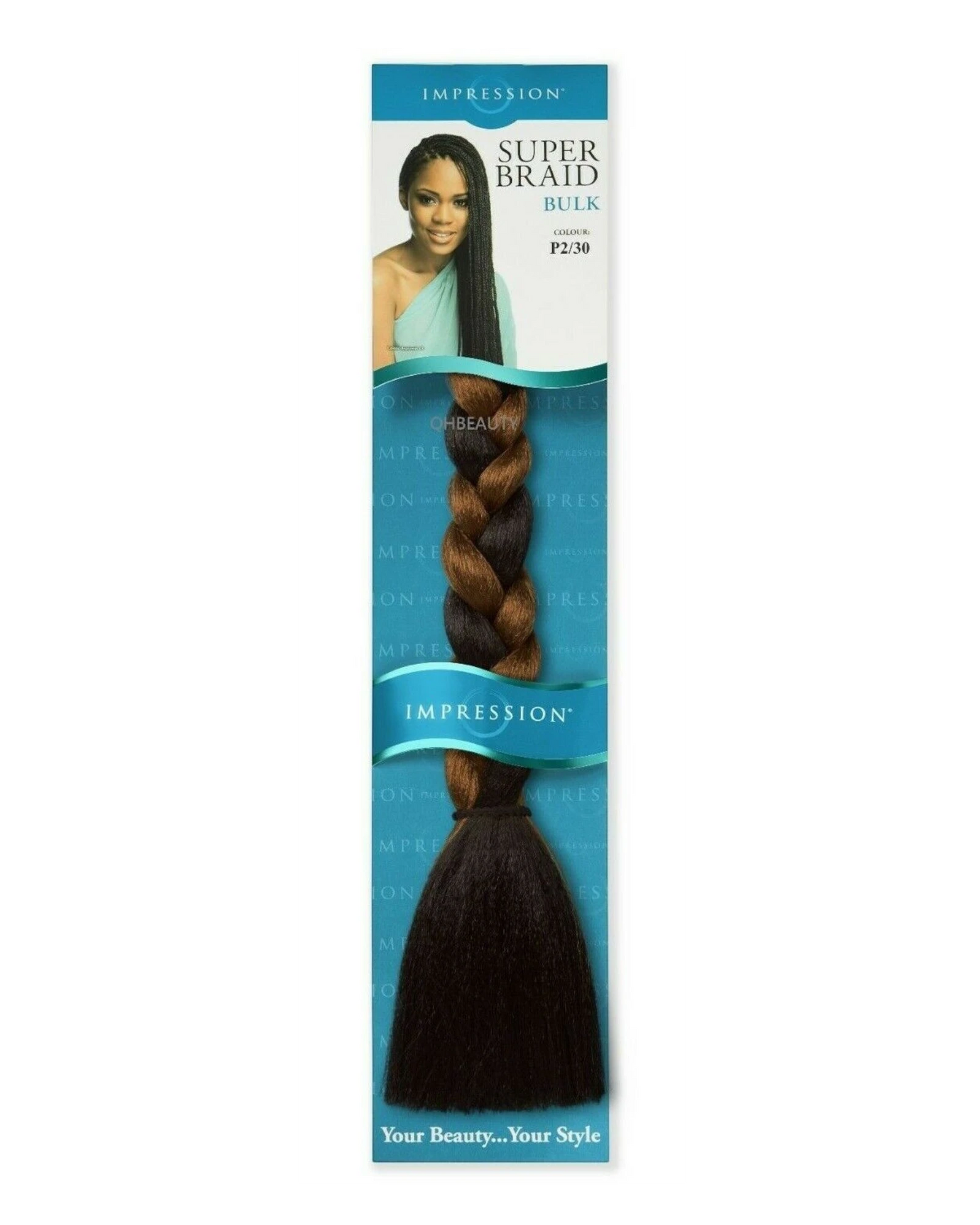 Impression Synthetic Natural Long Ultra Crochet Hair Extensions Super Braid 86"