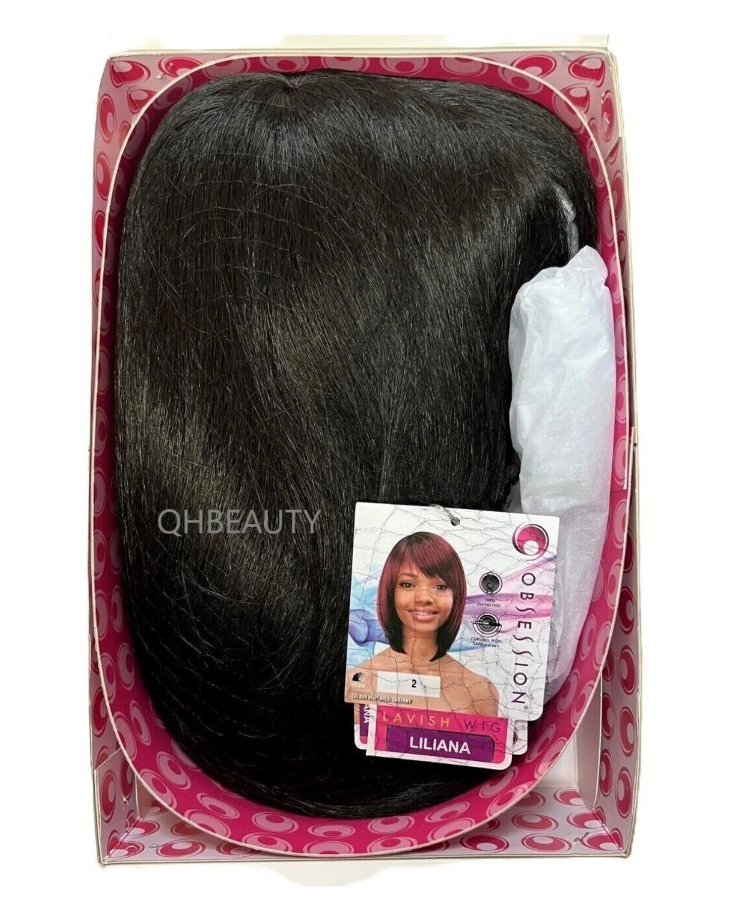 Obsession Synthetic Lavish Straight Bob Bangs 100% Hand Tied Hair Wig - LILIANA