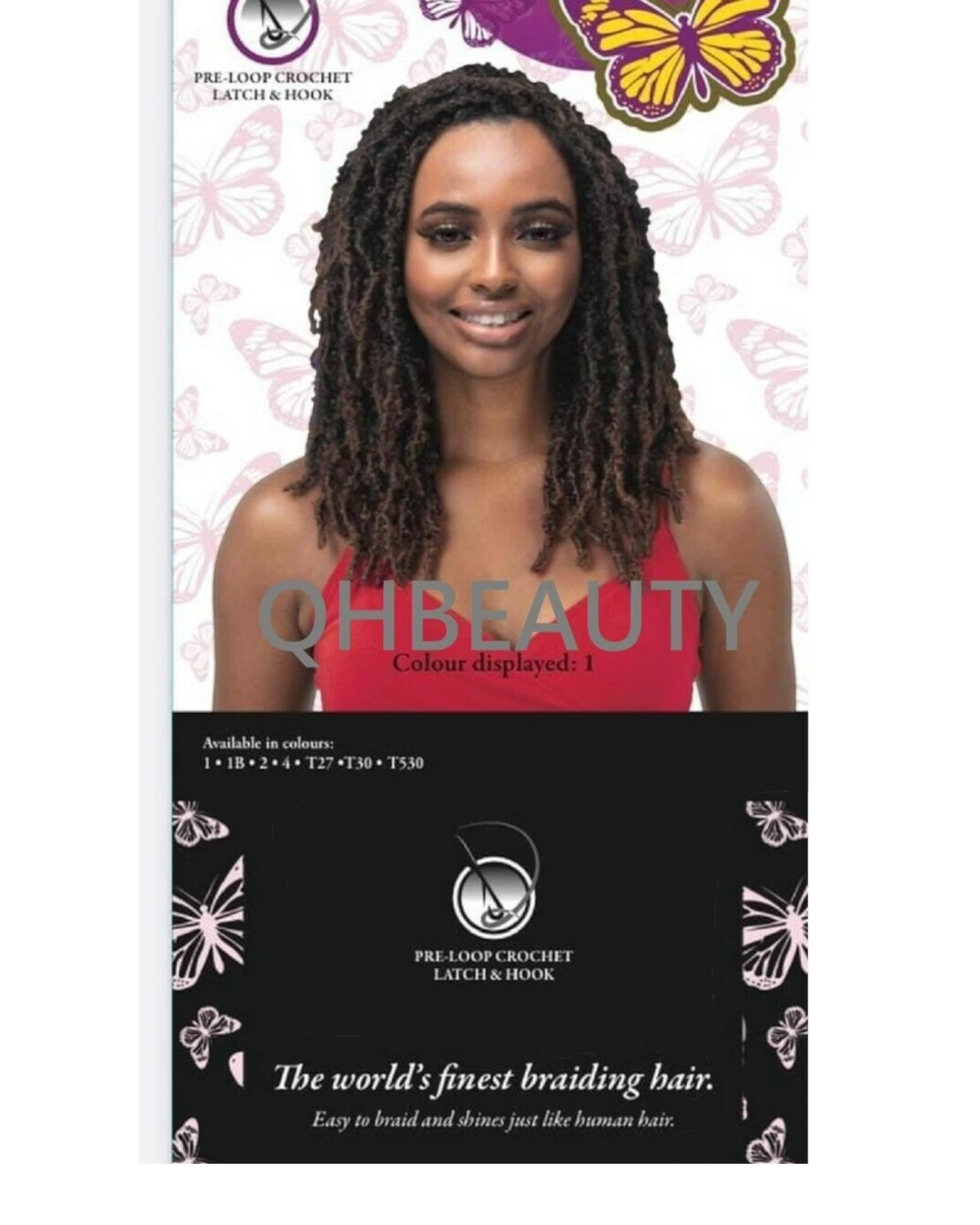 CHERISH SYNTHETIC CROCHET LONG HAIR EXTENSION PRE LOOP BRAID - BUTTERFLY LOC 12"