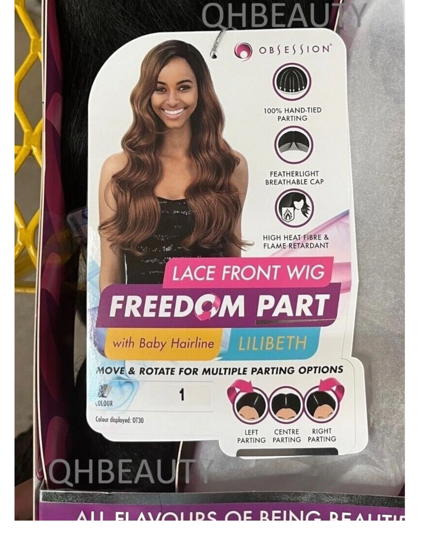 Obsession Synthetic Lace Front Free Part Hand Tied Curly Hair Wig - LILIBETH