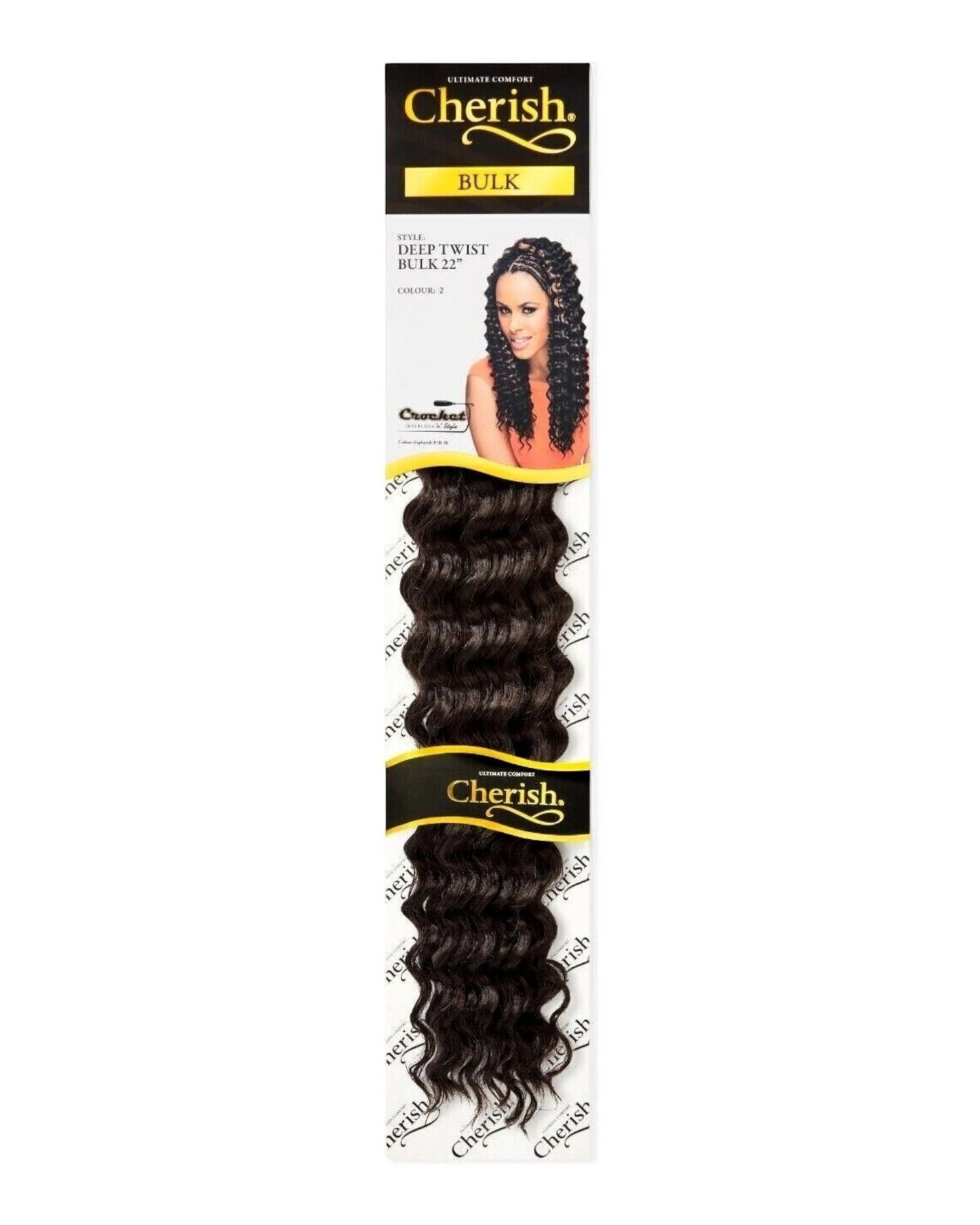 CHERISH SYNTHETIC BULK CROCHET CURLY HAIR EXTENSION BRAIDS - DEEP TWIST 22 INCH