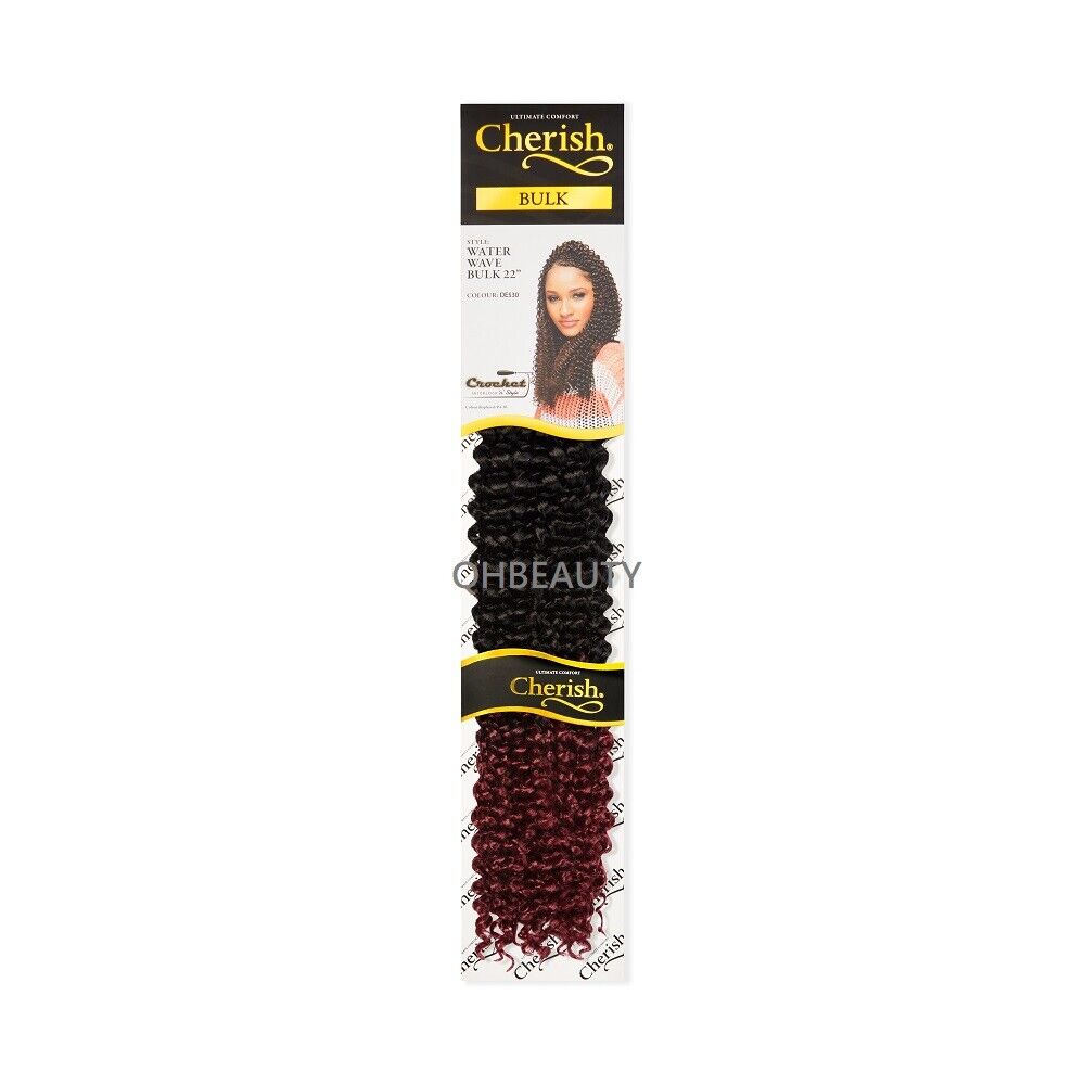 CHERISH SYNTHETIC BULK CROCHET BRAID TIGHT CURL HAIR EXTENSION - WATER WAVE 22"