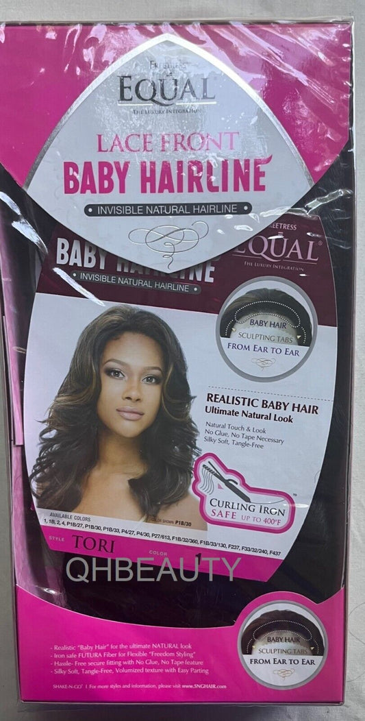 FREETRESS EQUAL SYNTHETIC LACE FRONT CURLY WAVY BABY HAIRLINE HAIR WIG - TORI