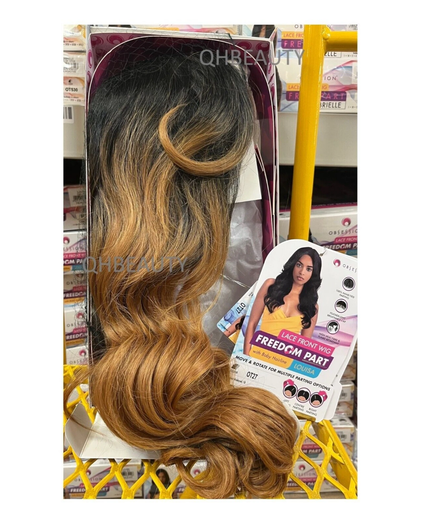 Obsession Synthetic Lace Front Free Part Hand Tied Curly Hair Wig - LOUISA