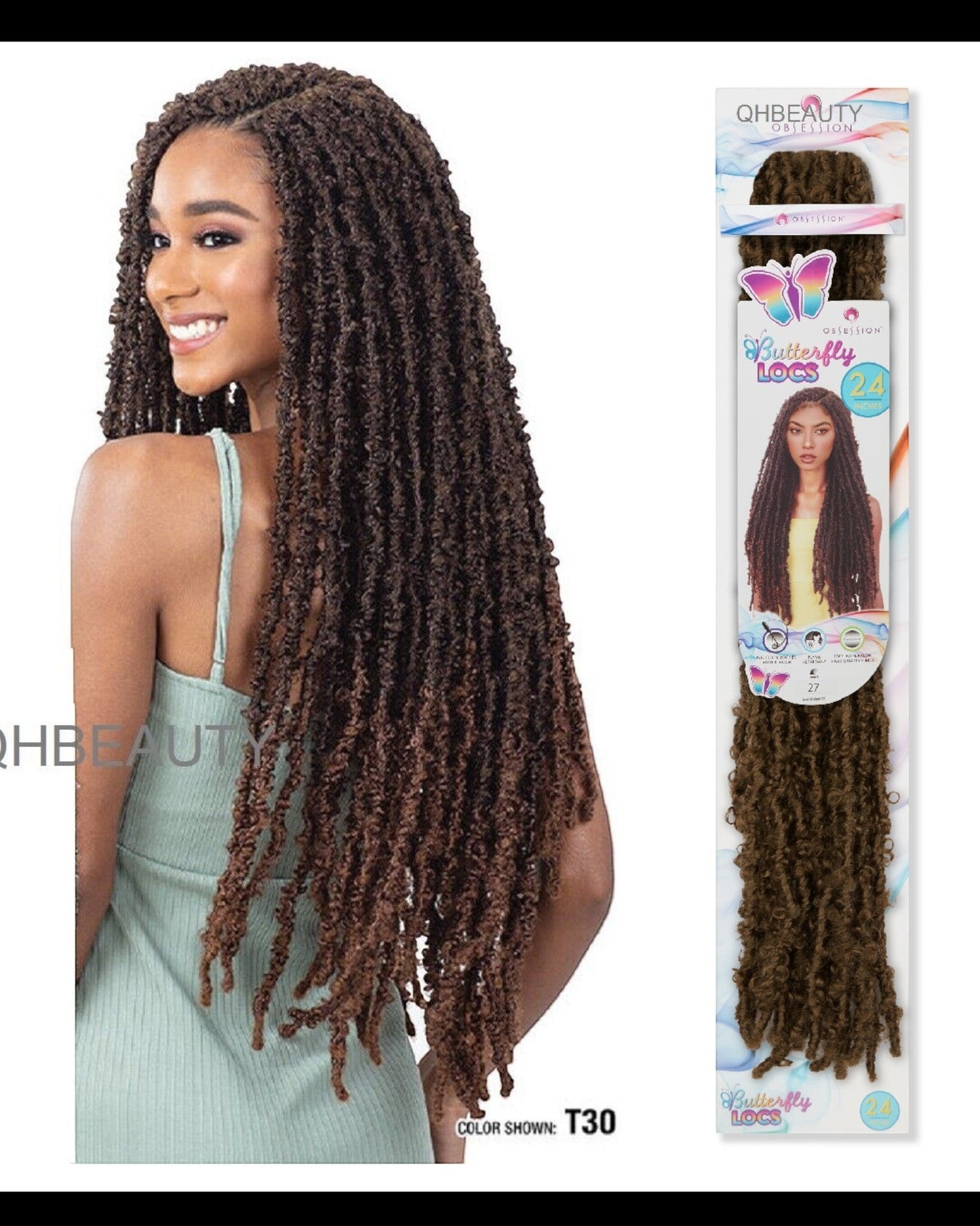 OBSESSION SYNTHETIC CROCHET HAIR EXTENSION PRE LOOP BRAID - BUTTERFLY LOC 24''