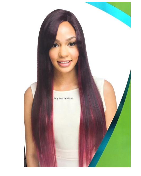 Impression Synthetic Invisible L Part Lace Long Yaky Straight Hair Wig -- RAVEN