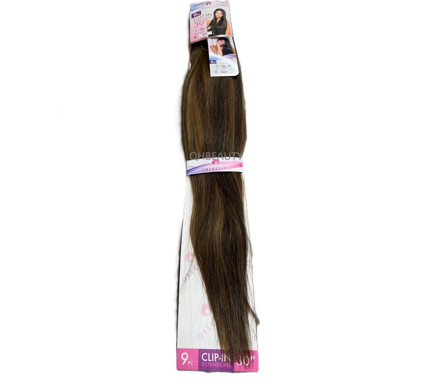 Obsession Tangle Free Long Yaky Straight 9 PC CLIP IN HAIR EXTENSIONS 30 INCHES