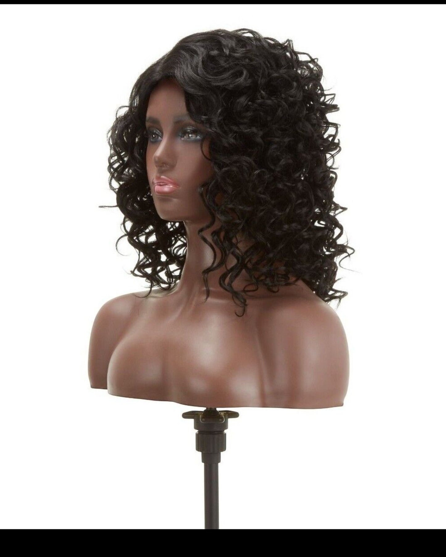Impression Synthetic Hand Made Invisible L Part Curly Hair Lace Wig - MIA