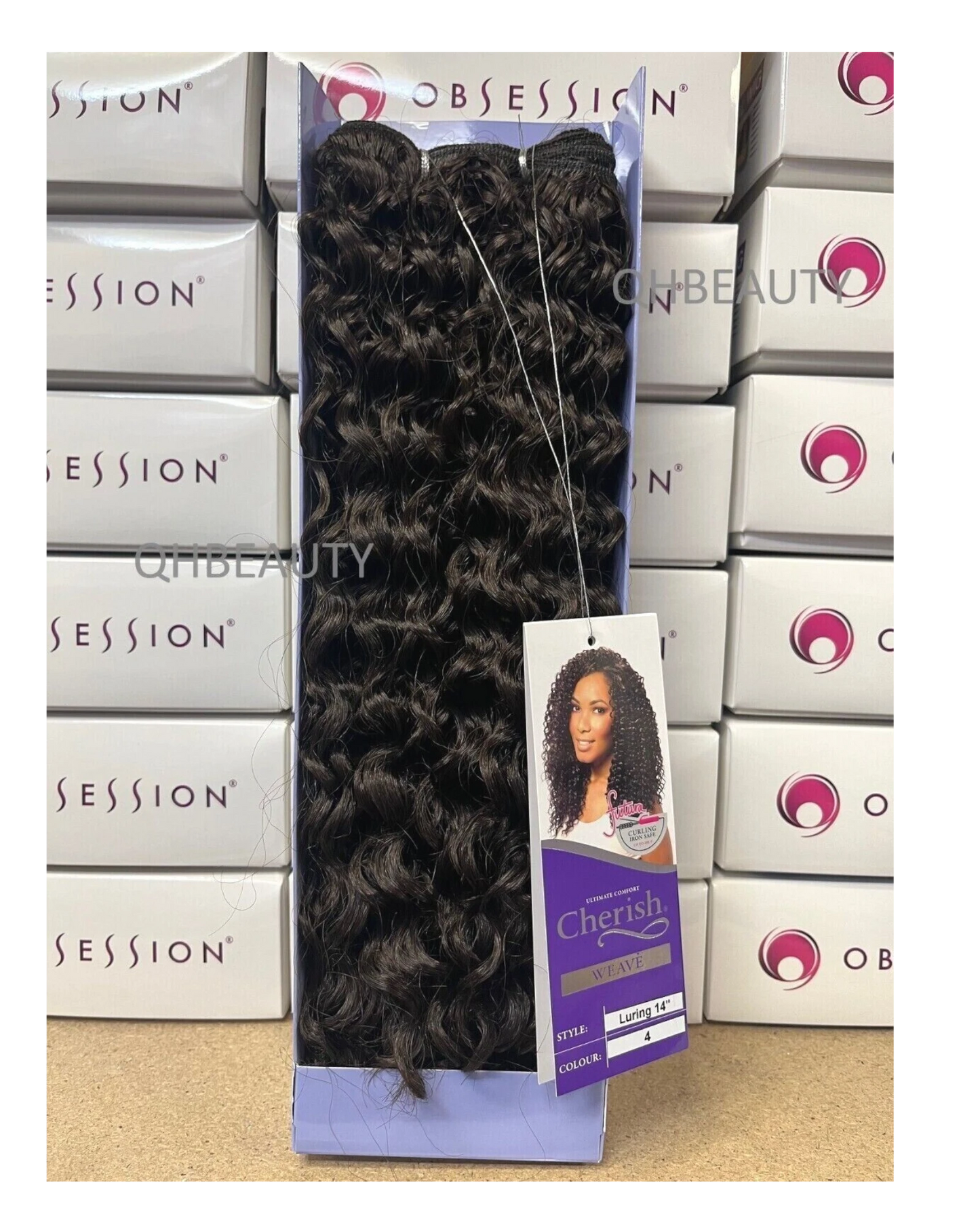 CHERISH SYNTHETIC FUTURA LONG CURLY HAIR EXTENSION WEAVE - LURING 14 INCHES