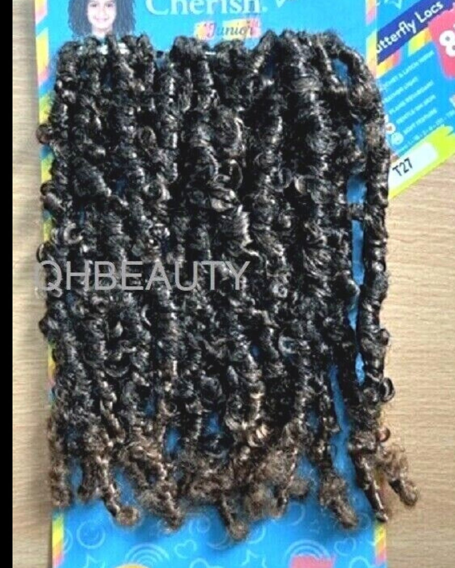 CHERISH SYNTHETIC JUNIOR KIDS CROCHET BRAID HAIR EXTENSION - 3 X BUTTERFLY LOCS 8 ''
