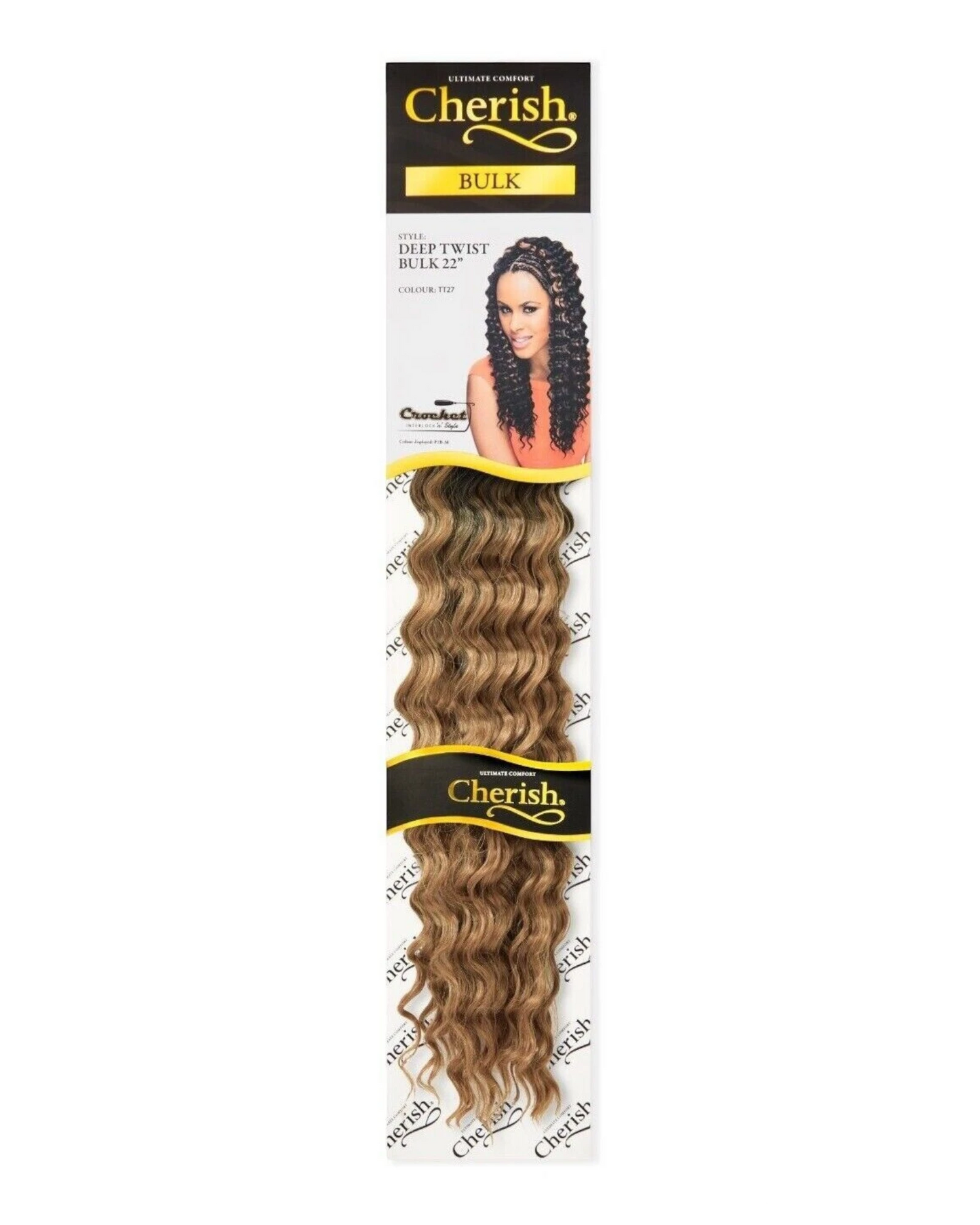 CHERISH SYNTHETIC BULK CROCHET CURLY HAIR EXTENSION BRAIDS - DEEP TWIST 22 INCH
