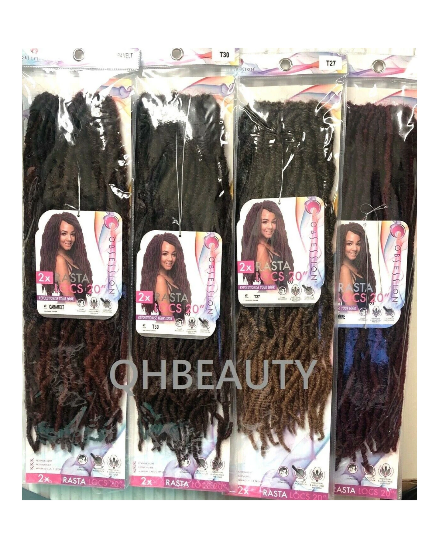 Obsession Synthetic Crochet Pre Looped Braid Hair Extension - RASTA LOCS 20 INCH