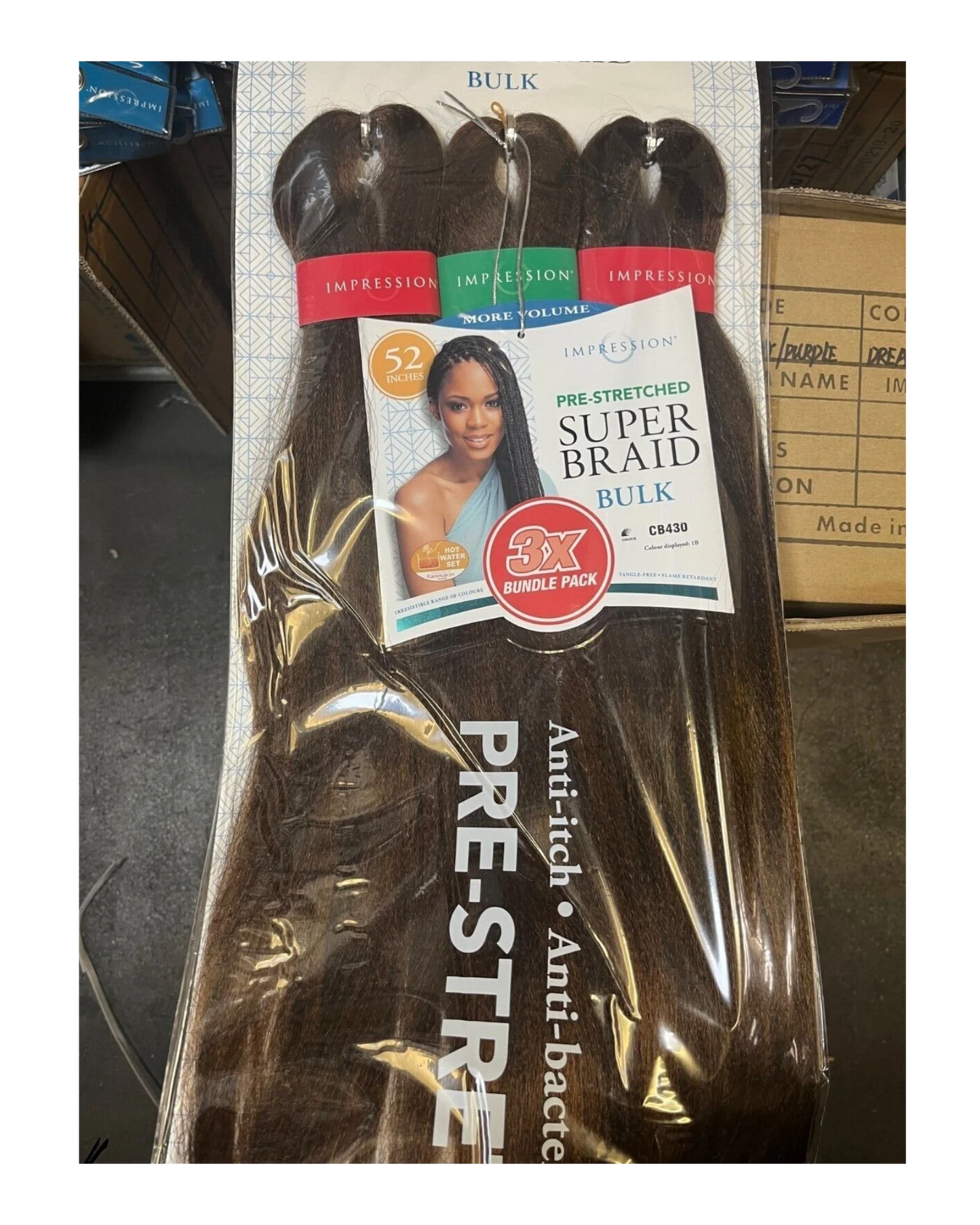 Impression Synthetic 3 X Bundle Pack Crochet Hair Extensions - Super Braid 52 "