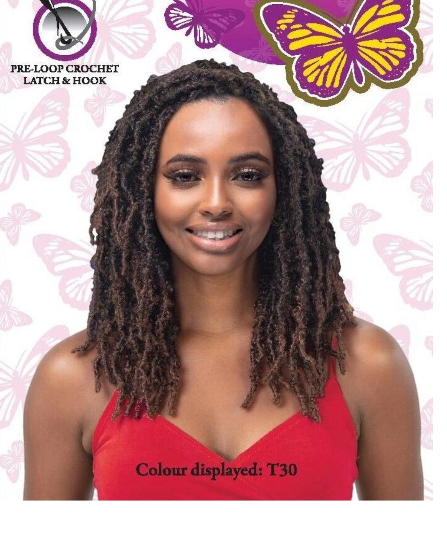 CHERISH SYNTHETIC CROCHET LONG HAIR EXTENSION PRE LOOP BRAID - BUTTERFLY LOC 12"