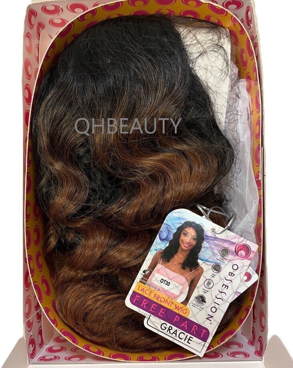 Obsession Synthetic Lace Front Free Part 100% Hand Tied Curly Hair Wig - GRACIE