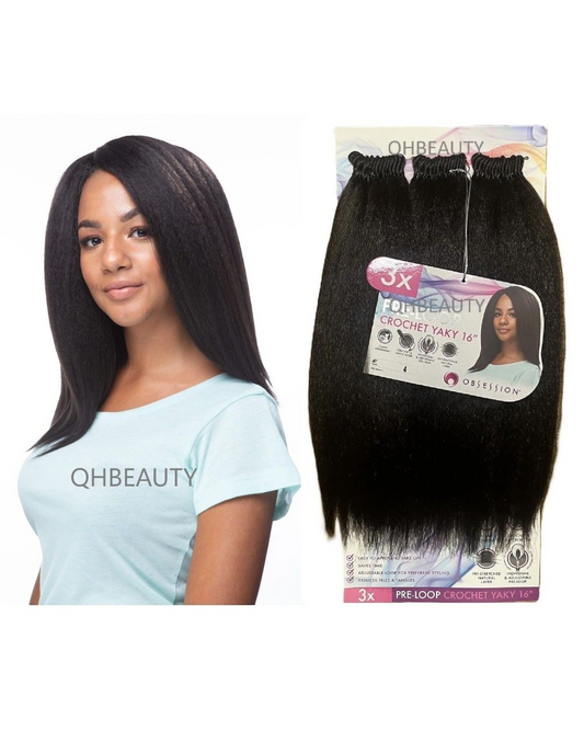 Obsession Synthetic Braid Straight Hair Extension - PRE LOOP CROCHET YAKY 16 ''