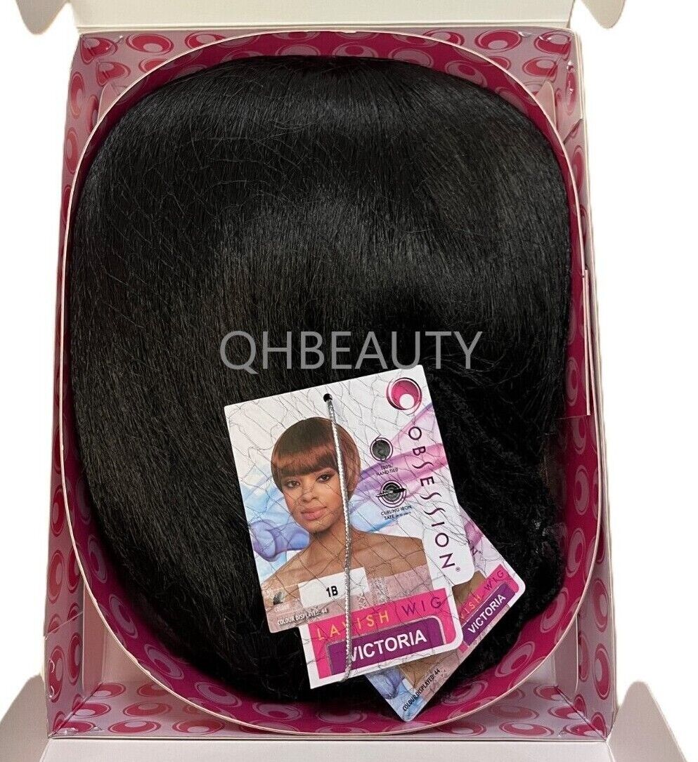 Obsession Synthetic Lavish Straight Bob Bangs 100% Hand Tied Hair Wig  VICTORIA