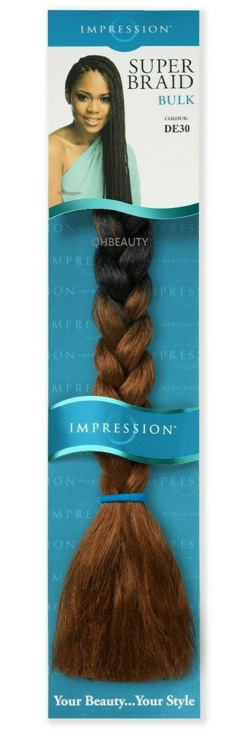 Impression Synthetic Natural Long Ultra Crochet Hair Extensions Super Braid 86"