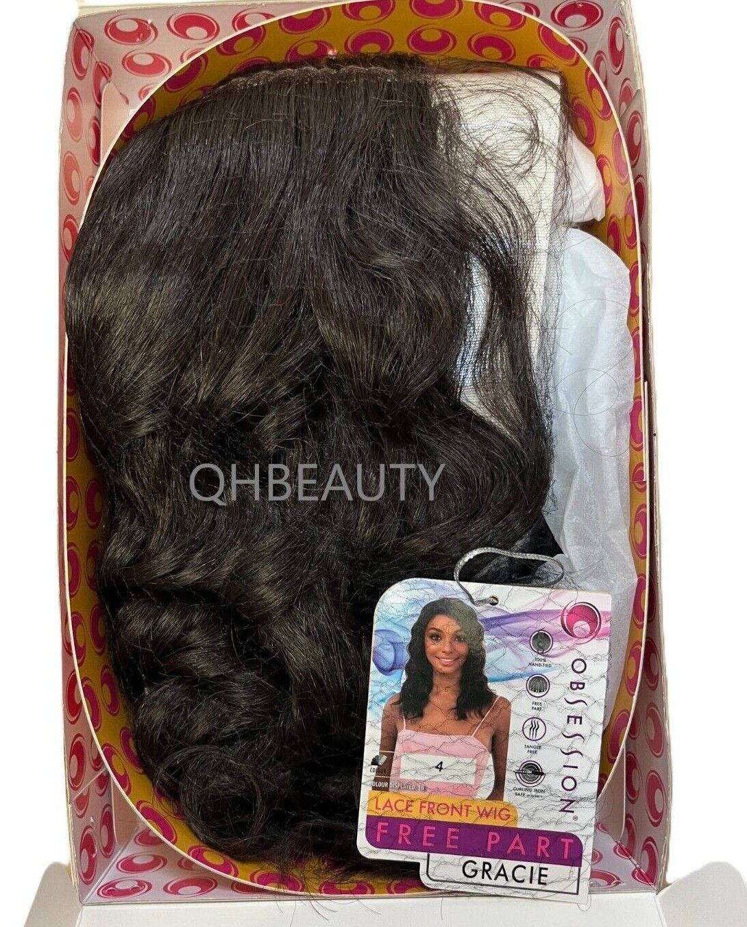 Obsession Synthetic Lace Front Free Part 100% Hand Tied Curly Hair Wig - GRACIE