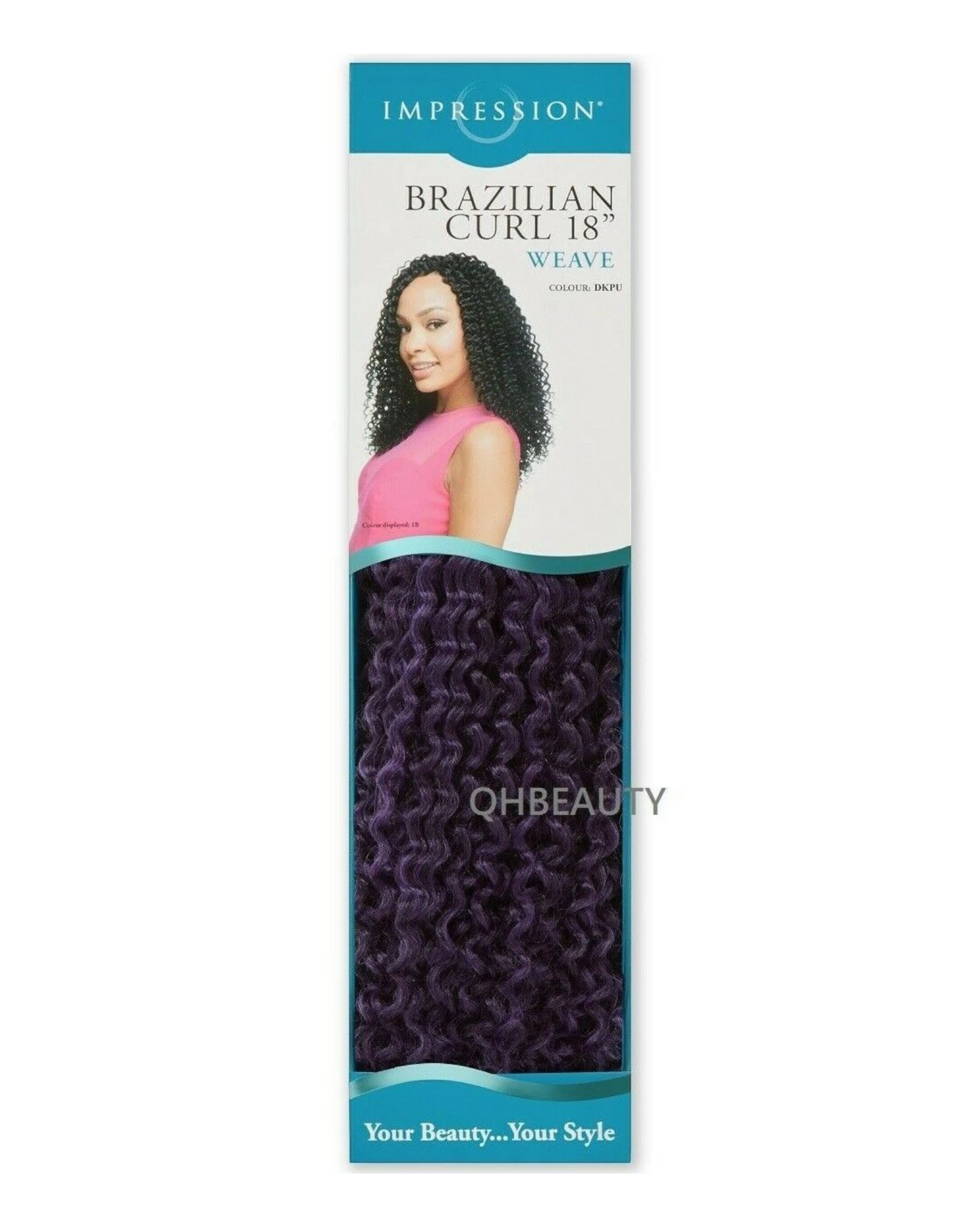 IMPRESSION SYNTHETIC LONG CURLY HAIR EXTENSION WEAVE - BRAZILIAN CURL 18 INCH