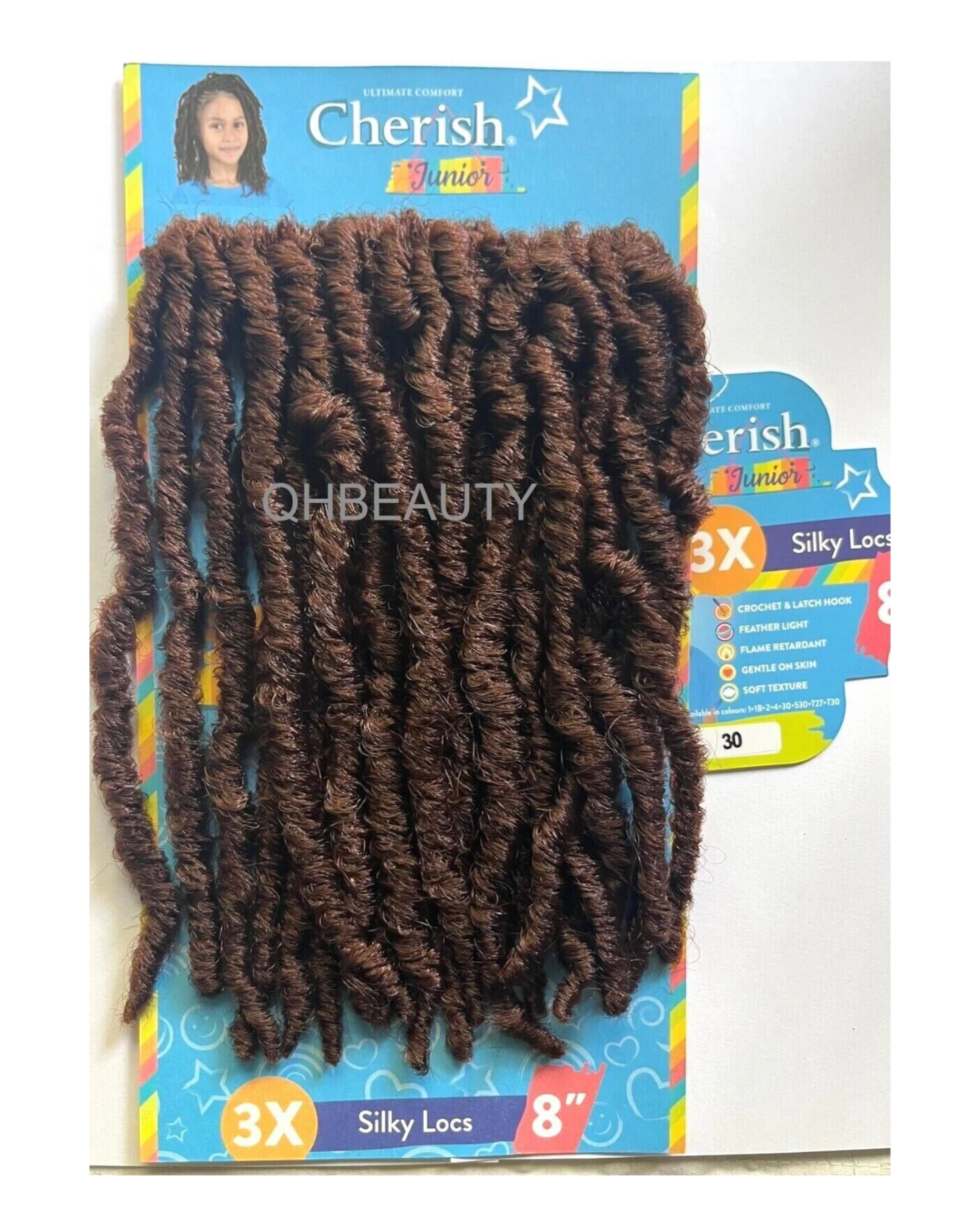 CHERISH SYNTHETIC JUNIOR KIDS CROCHET BRAID HAIR EXTENSION - SILKY LOCS 8 INCH