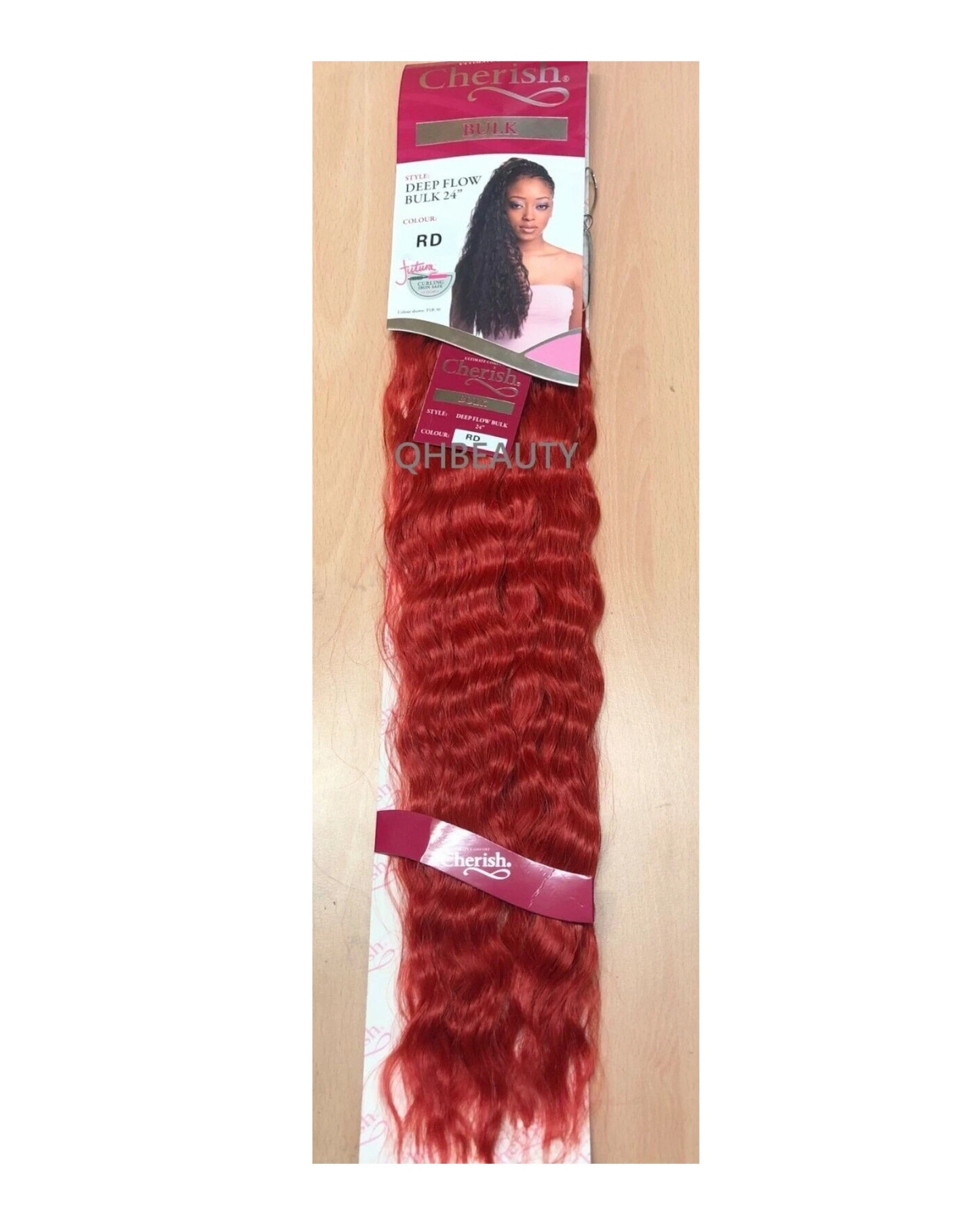CHERISH SYNTHETIC BULK CROCHET BRAID CURLY HAIR EXTENSION - DEEP FLOW 24 inch