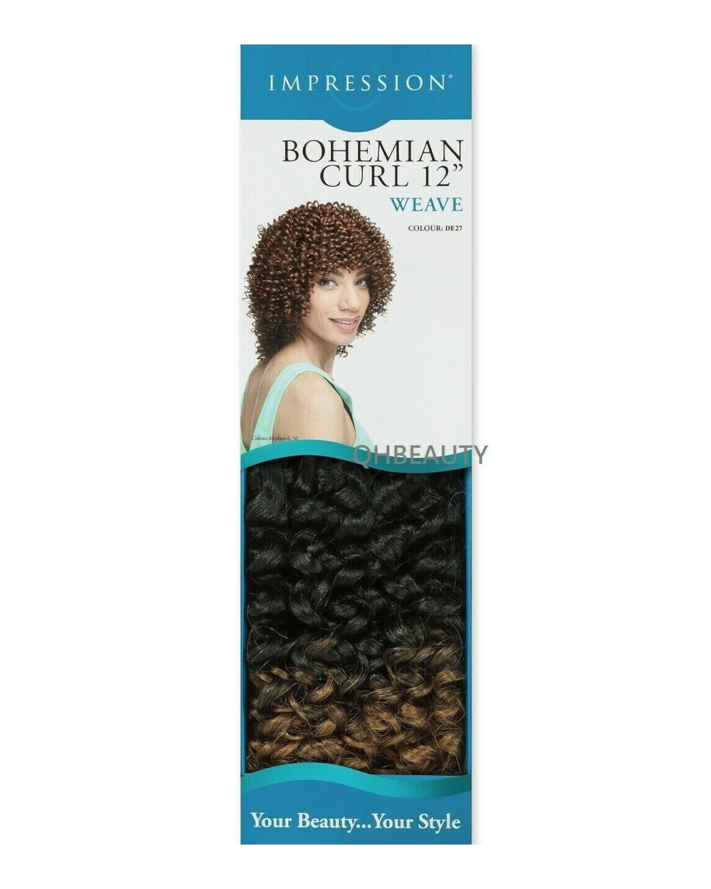 IMPRESSION SYNTHETIC SHORT CURLY HAIR EXTENSION WEAVE - BOHEMIAN CURL12 INCH
