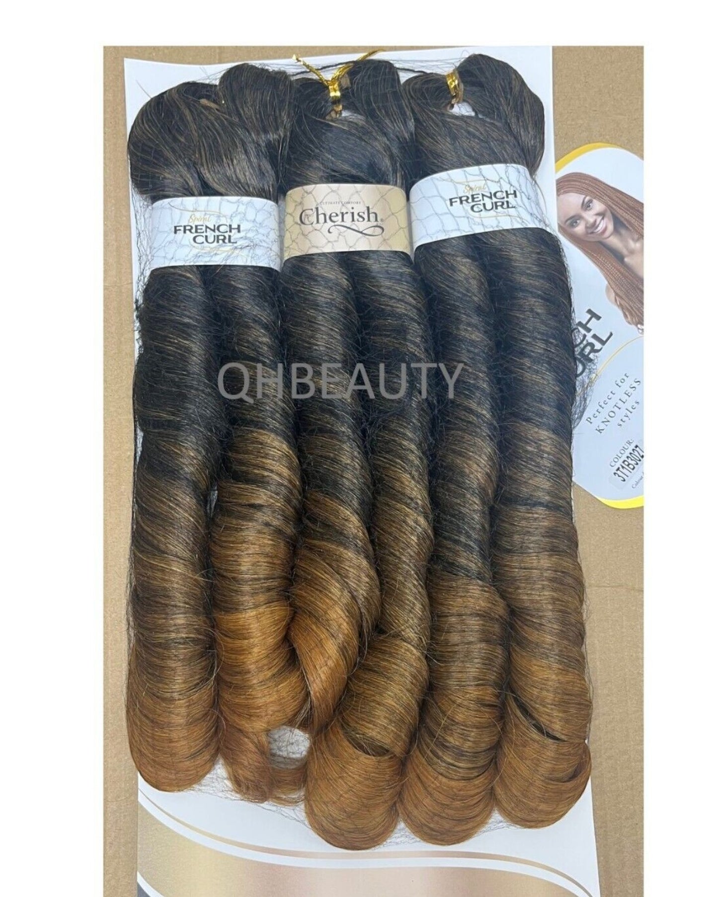 CHERISH SYNTHETIC CURLY HAIR EXTENSION BRAID - 3 x SPIRAL FRENCH CURL 28 INCHES