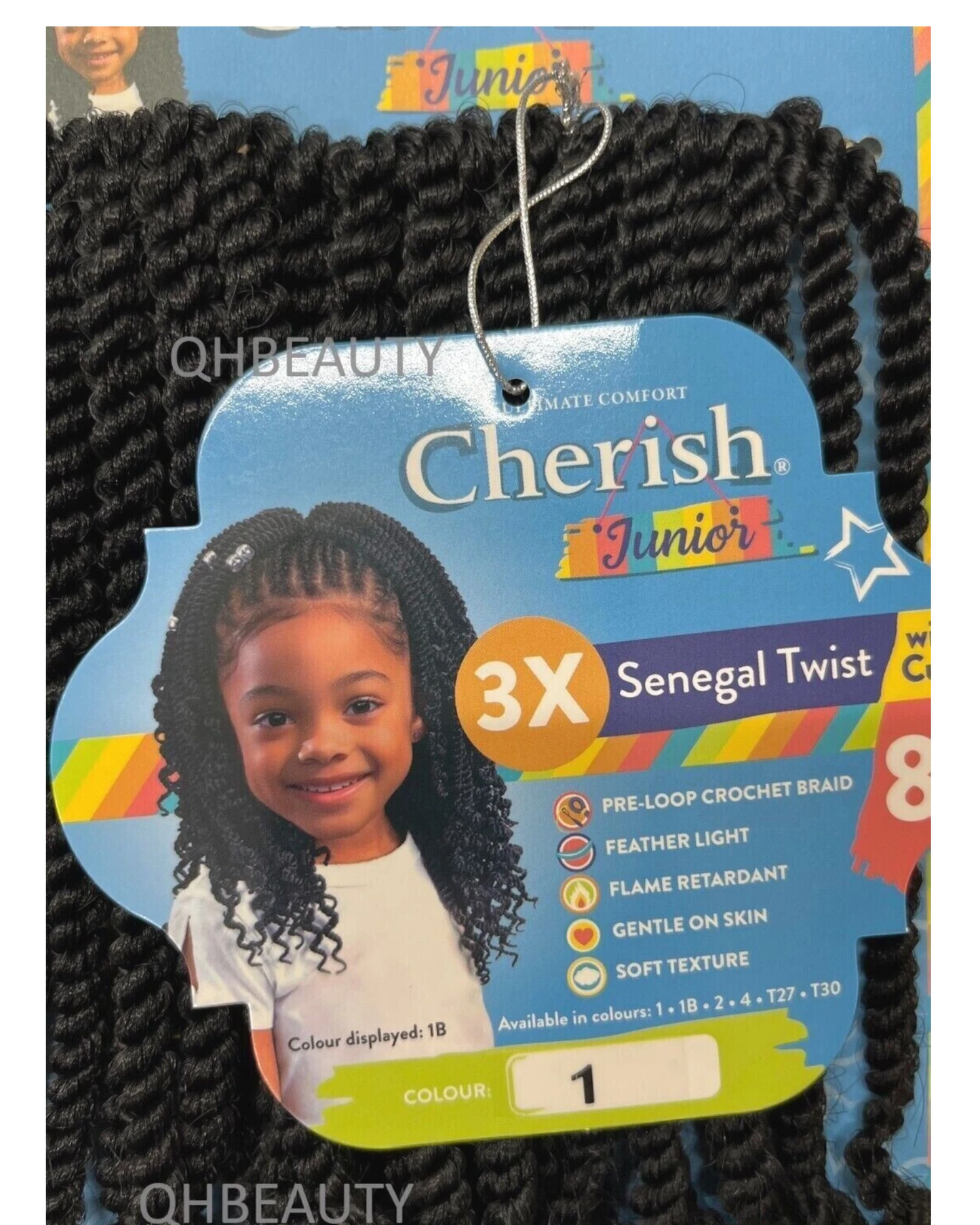 CHERISH SYNTHETIC JUNIOR KIDS BRAID HAIR EXTENSION - SENEGAL TWIST WITH CURLS 8