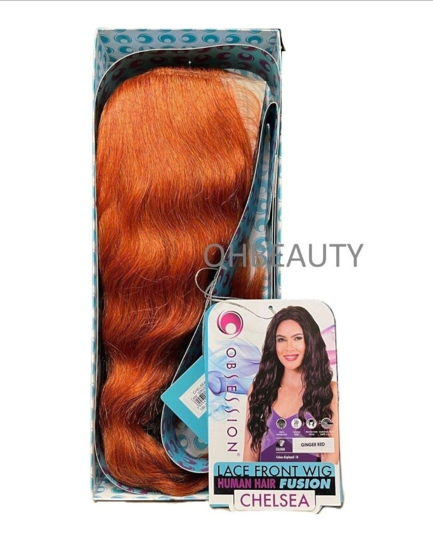 OBSESSION LACE FRONT HUMAN HAIR FUSION NATURAL BODWAVE CURLY HAIR WIG - CHELSEA